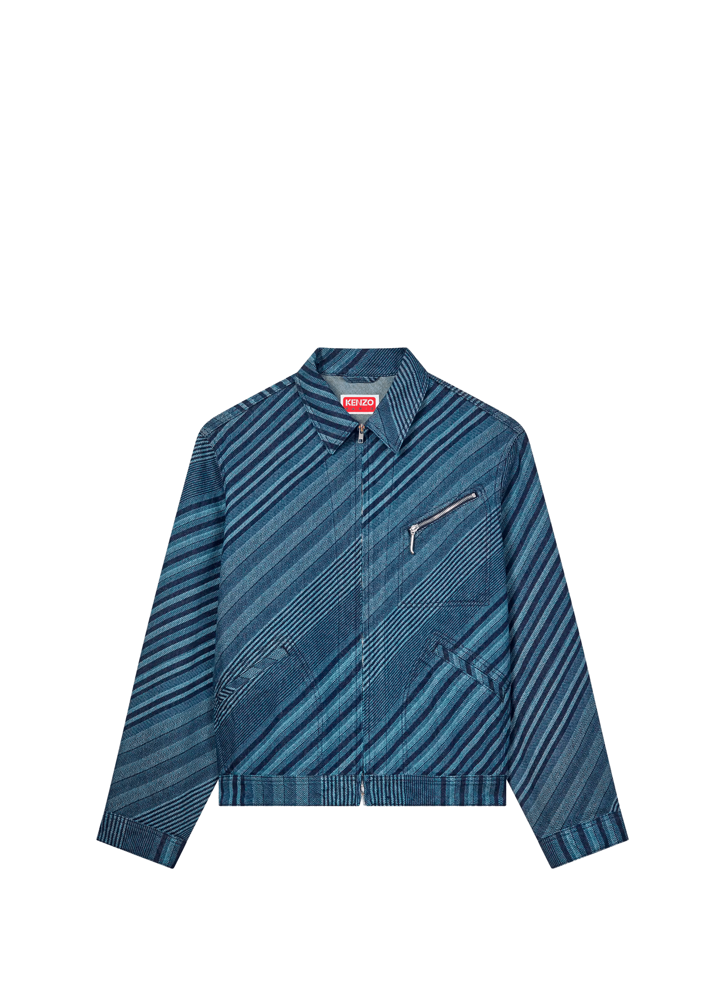 Striped denim jacket KENZO Blue