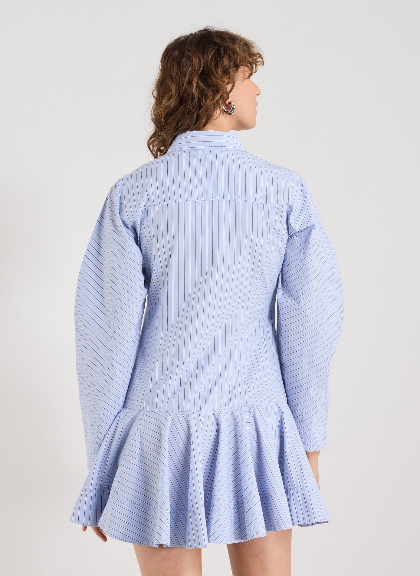 Robe chemise en coton GANNI Bleu