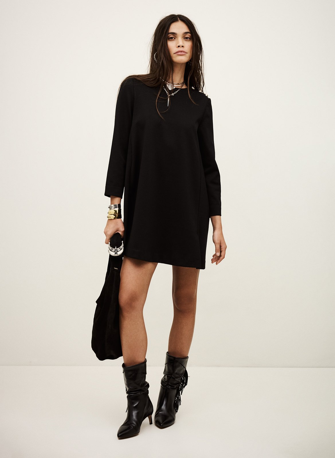 Robe courte col rond mason BA&SH Noir