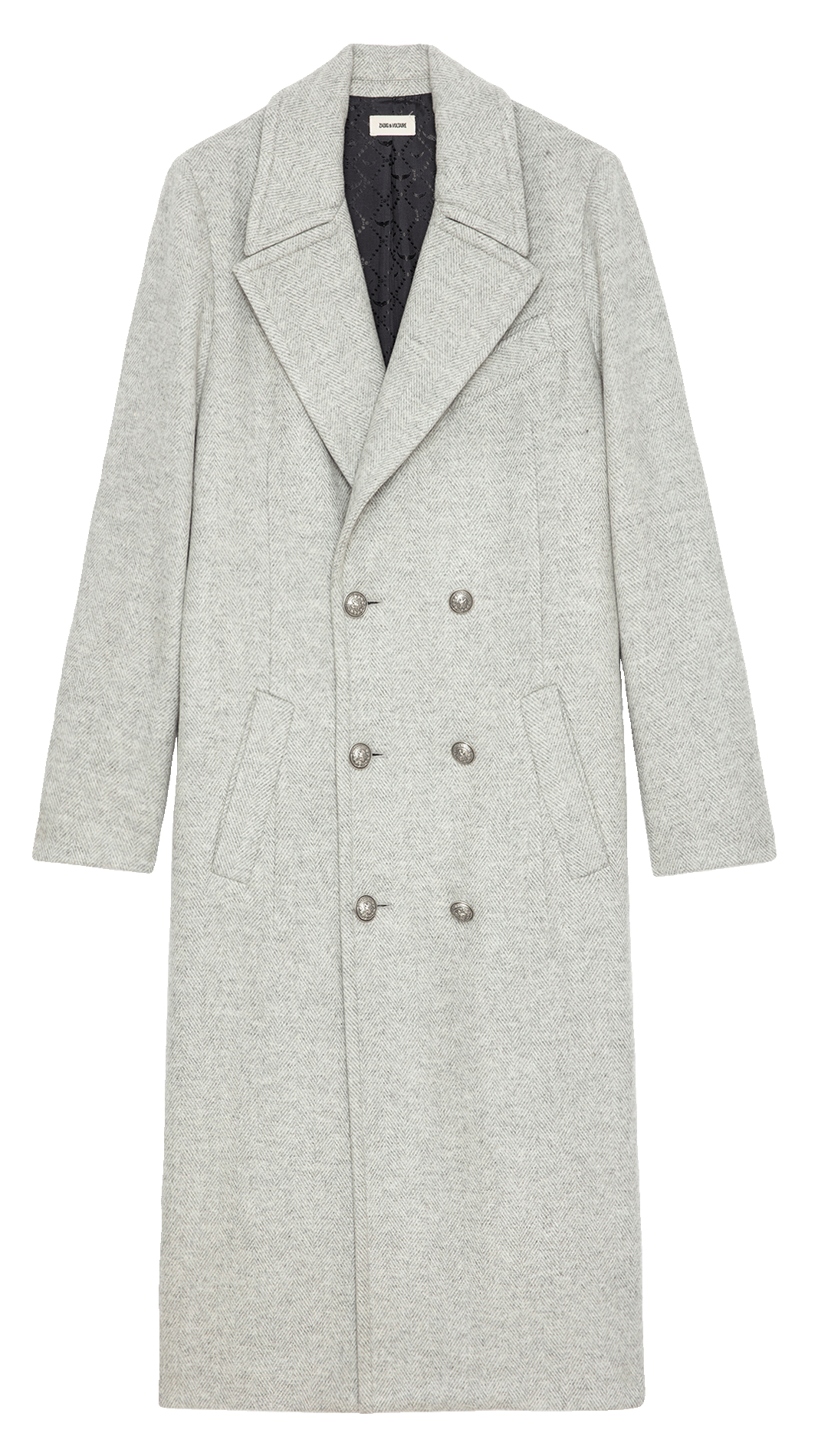 Manteau col tailleur droit en laine recyclée mélangée mulan ZADIG&VOLTAIRE Gris