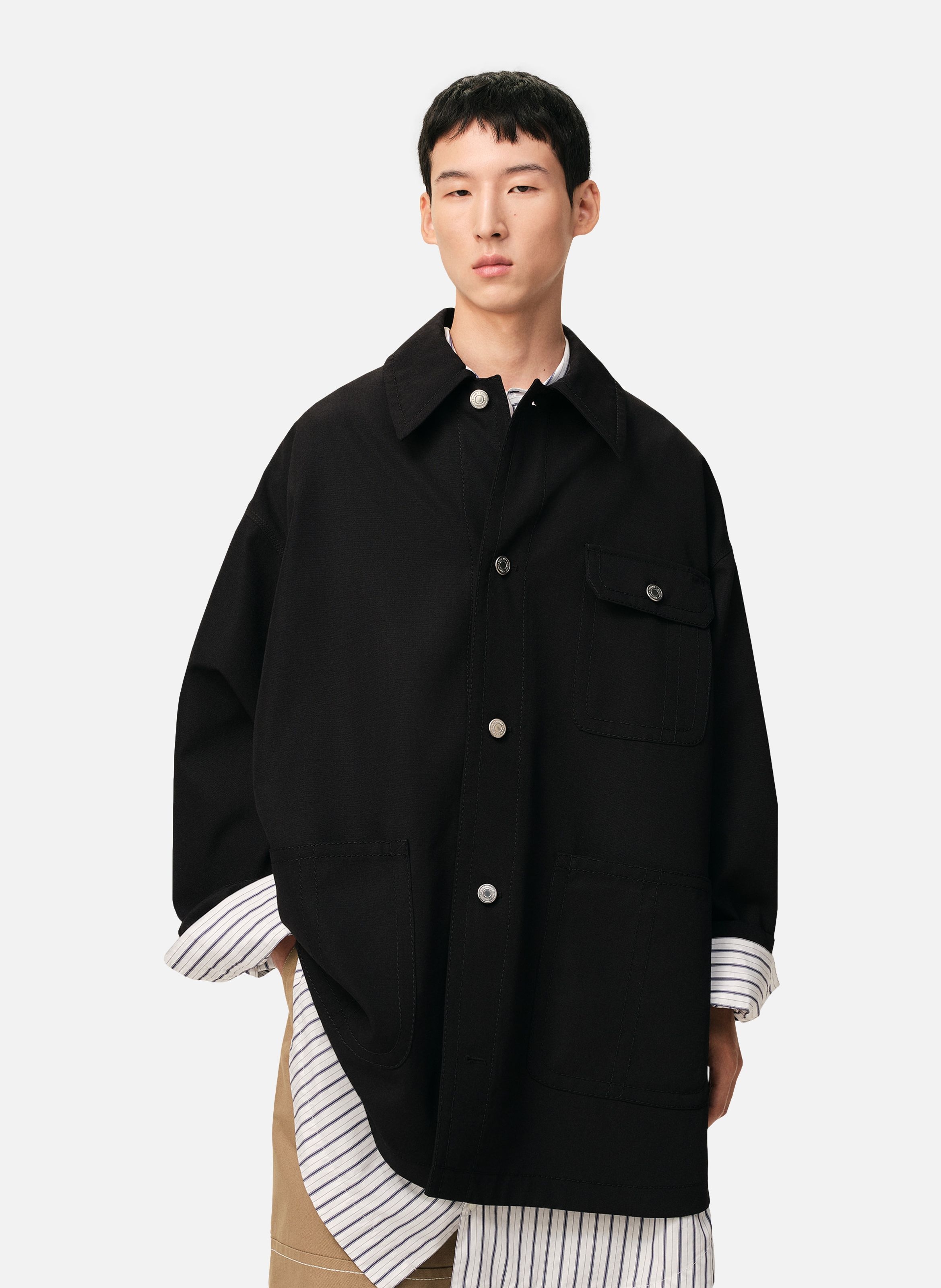 Veste worker unisexe en laine vierge AMI PARIS Noir