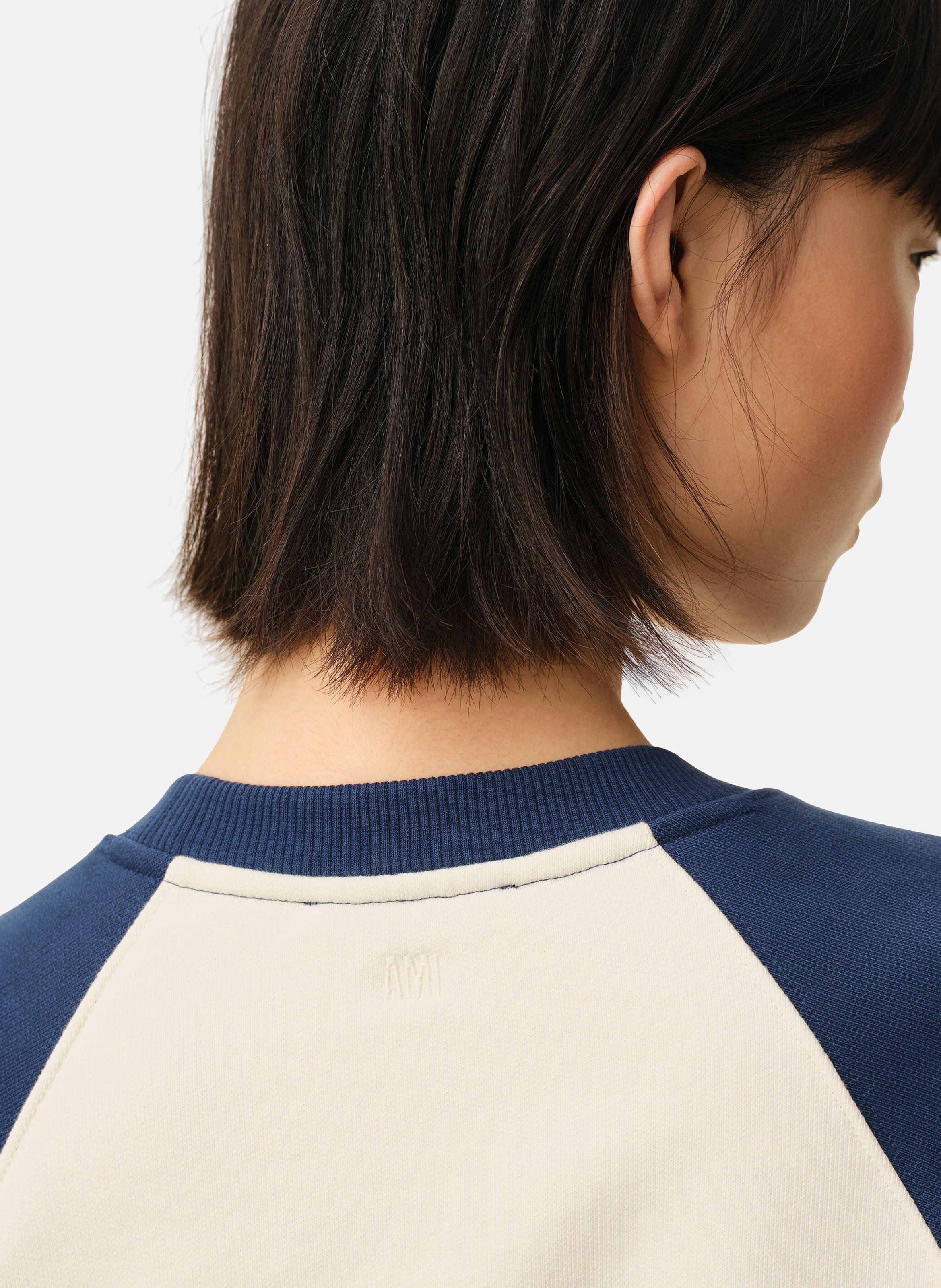 Sweatshirt ami de coeur crochet unisexe en coton AMI PARIS Bleu