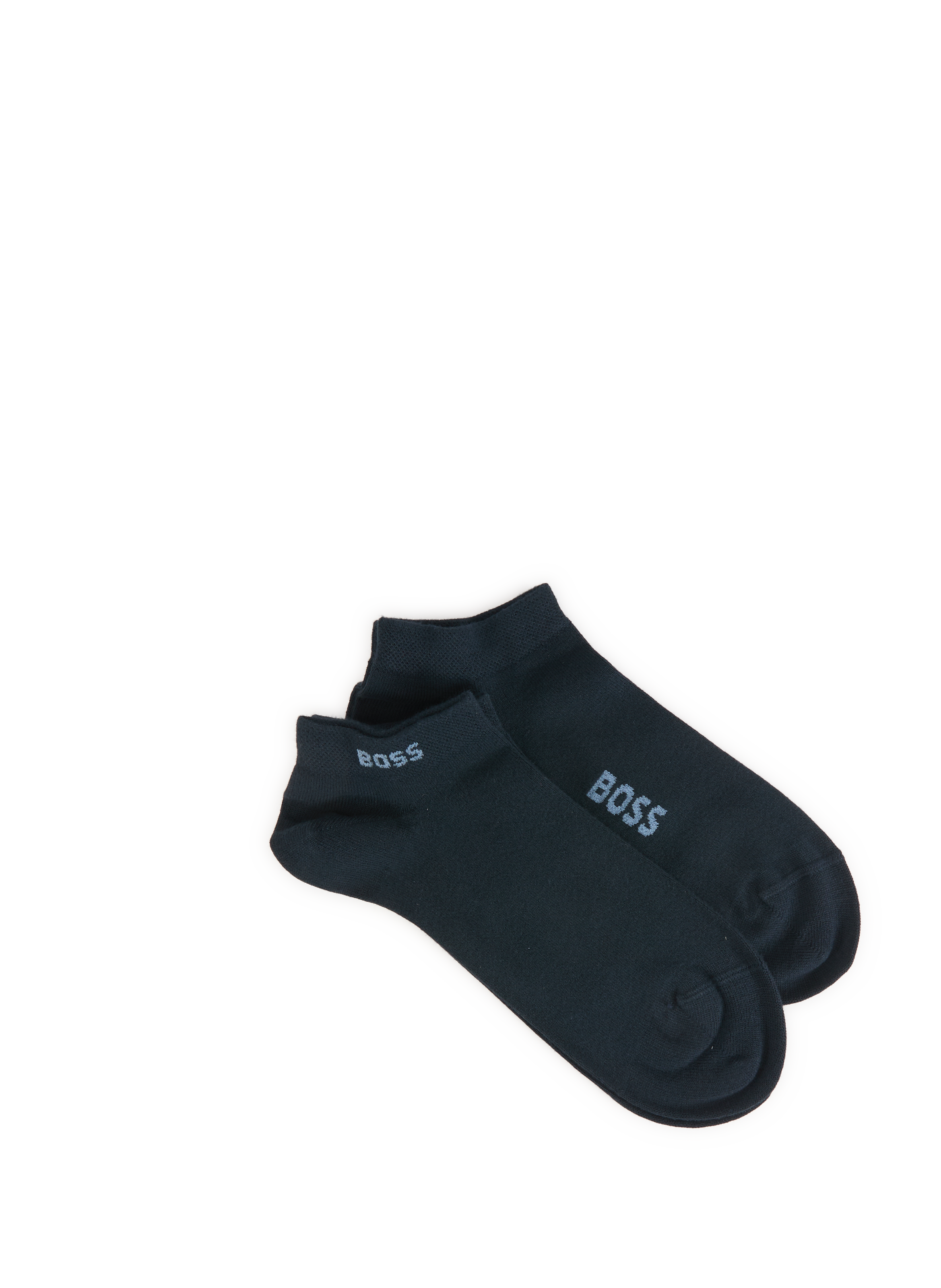 BOSS Lot de 2 paires de chaussettes basses Bleu