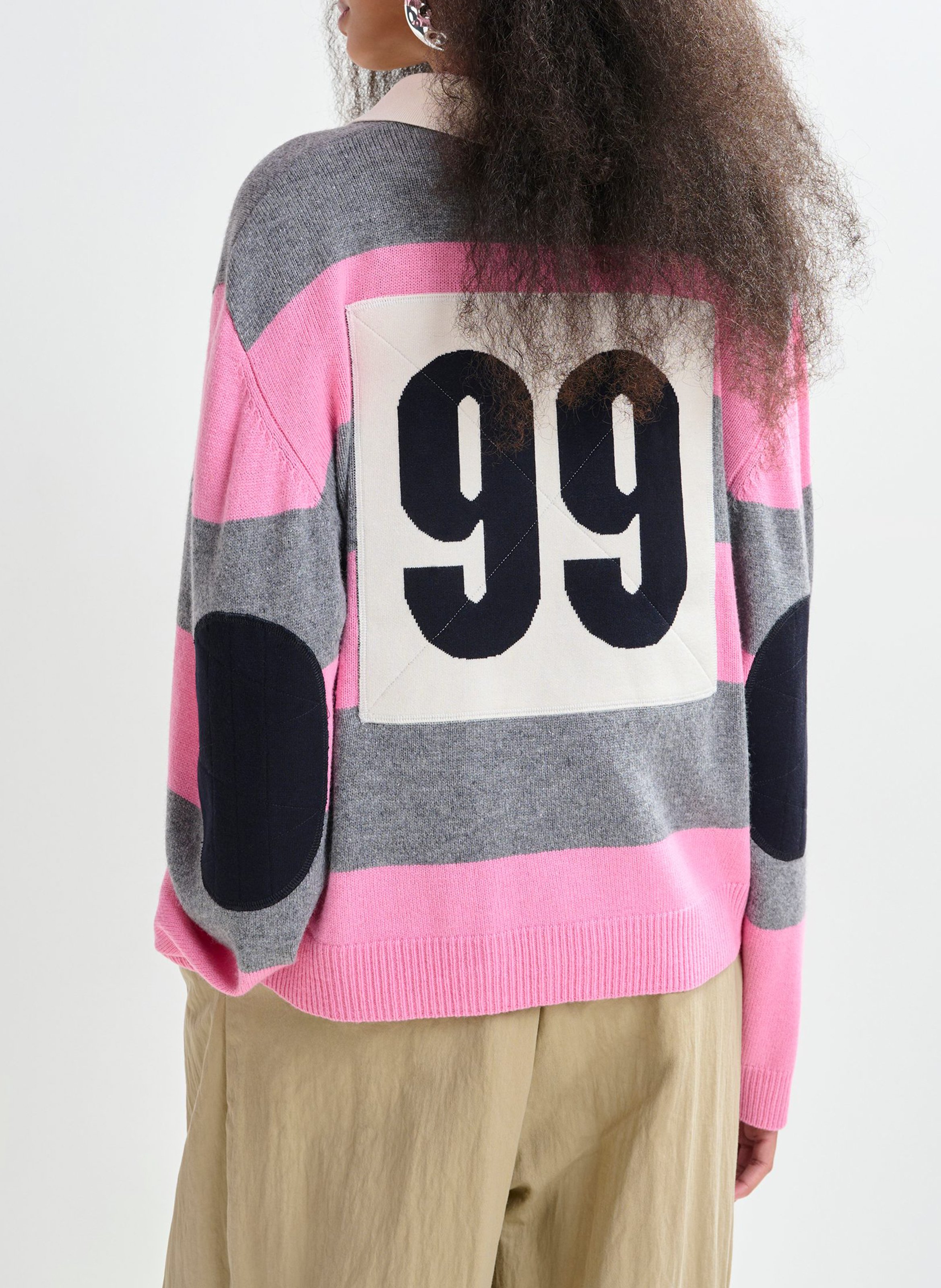 Polo oversize à rayures jarn ESSENTIEL ANTWERP Gris