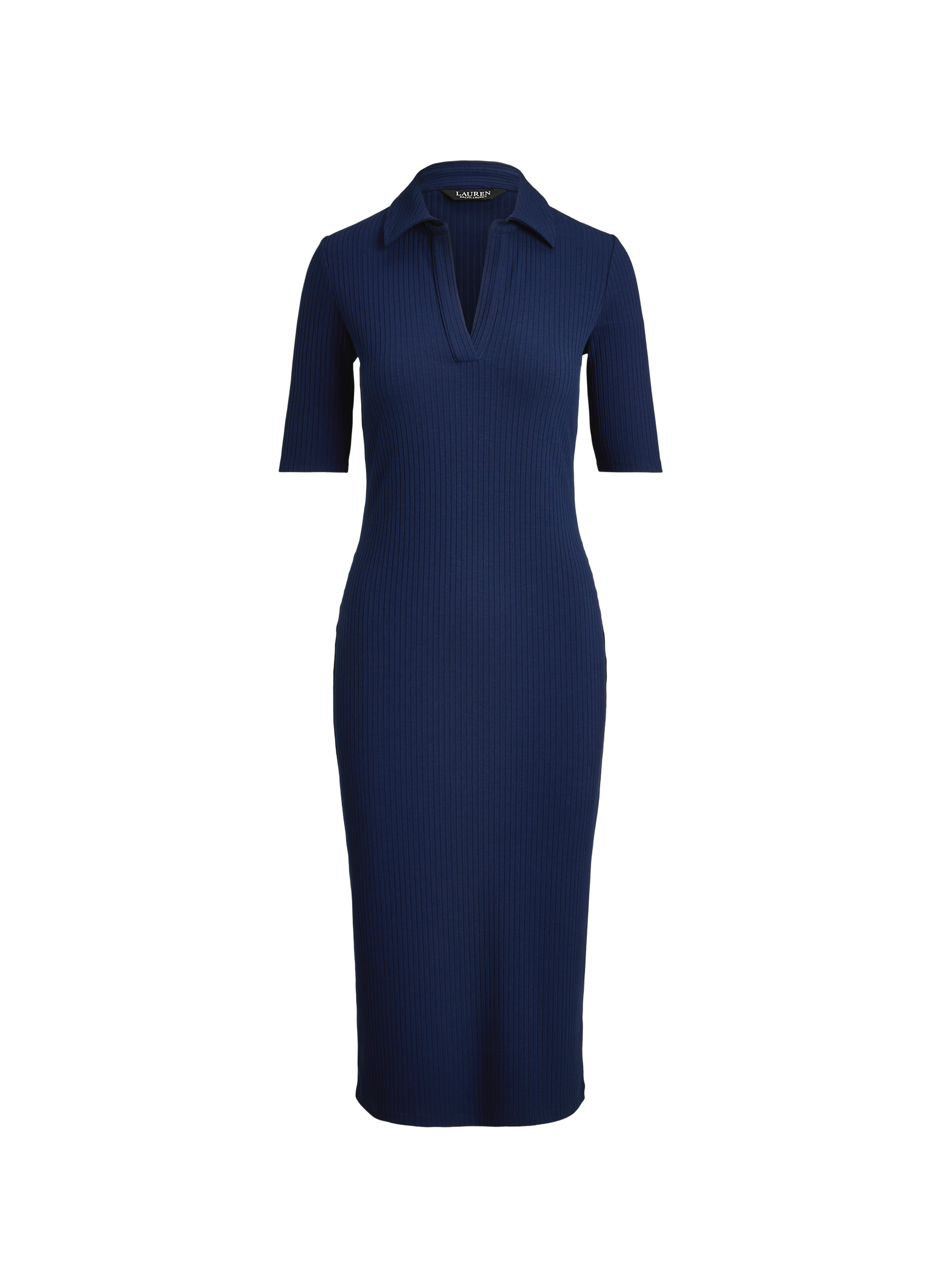 Fitted midi polo dress LAUREN Blue
