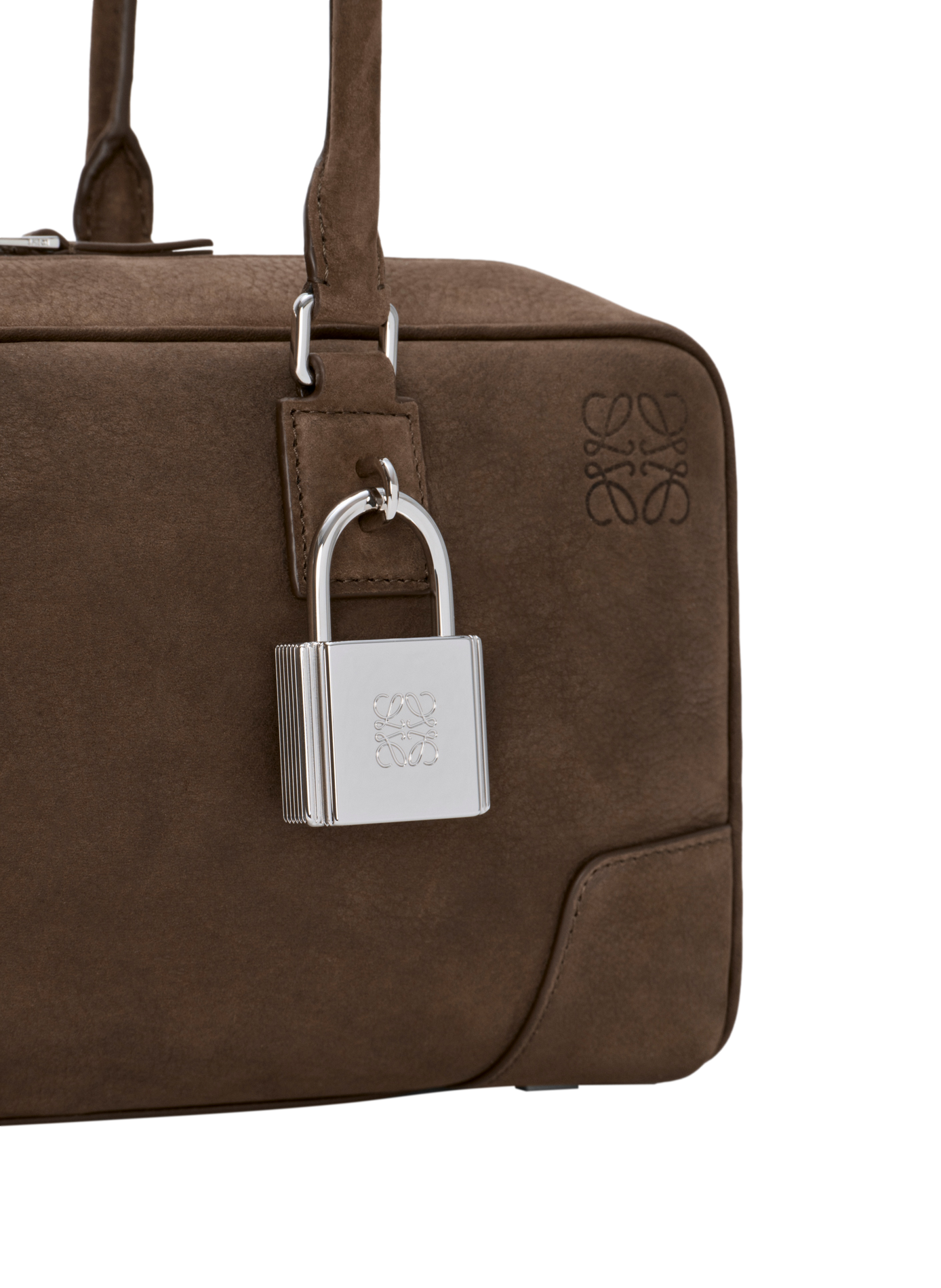 Sac Amazona 31 Cropped en nubuck grainé LOEWE Marron