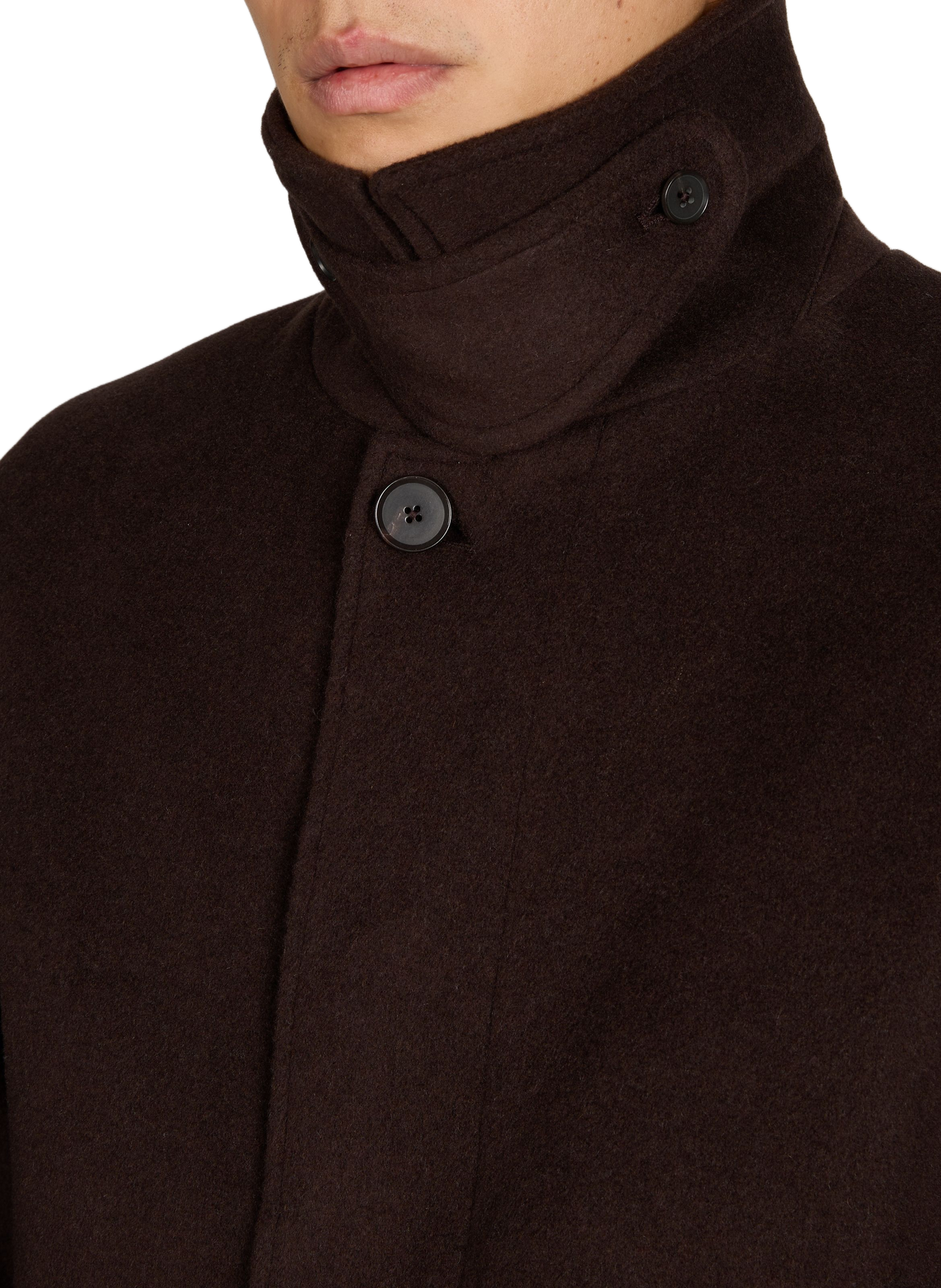 Straight coat with classic collar NN.07 Brown