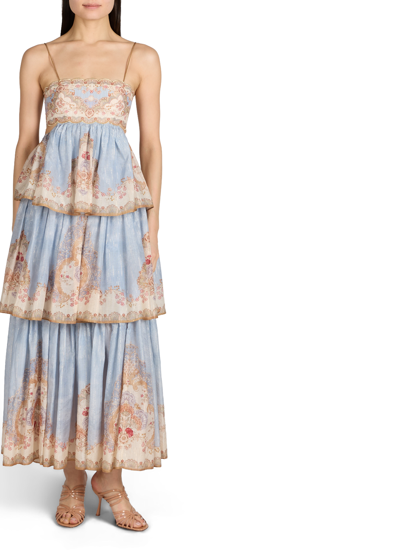 Robe bustier en coton et soie mélangés ZIMMERMANN Multicolore