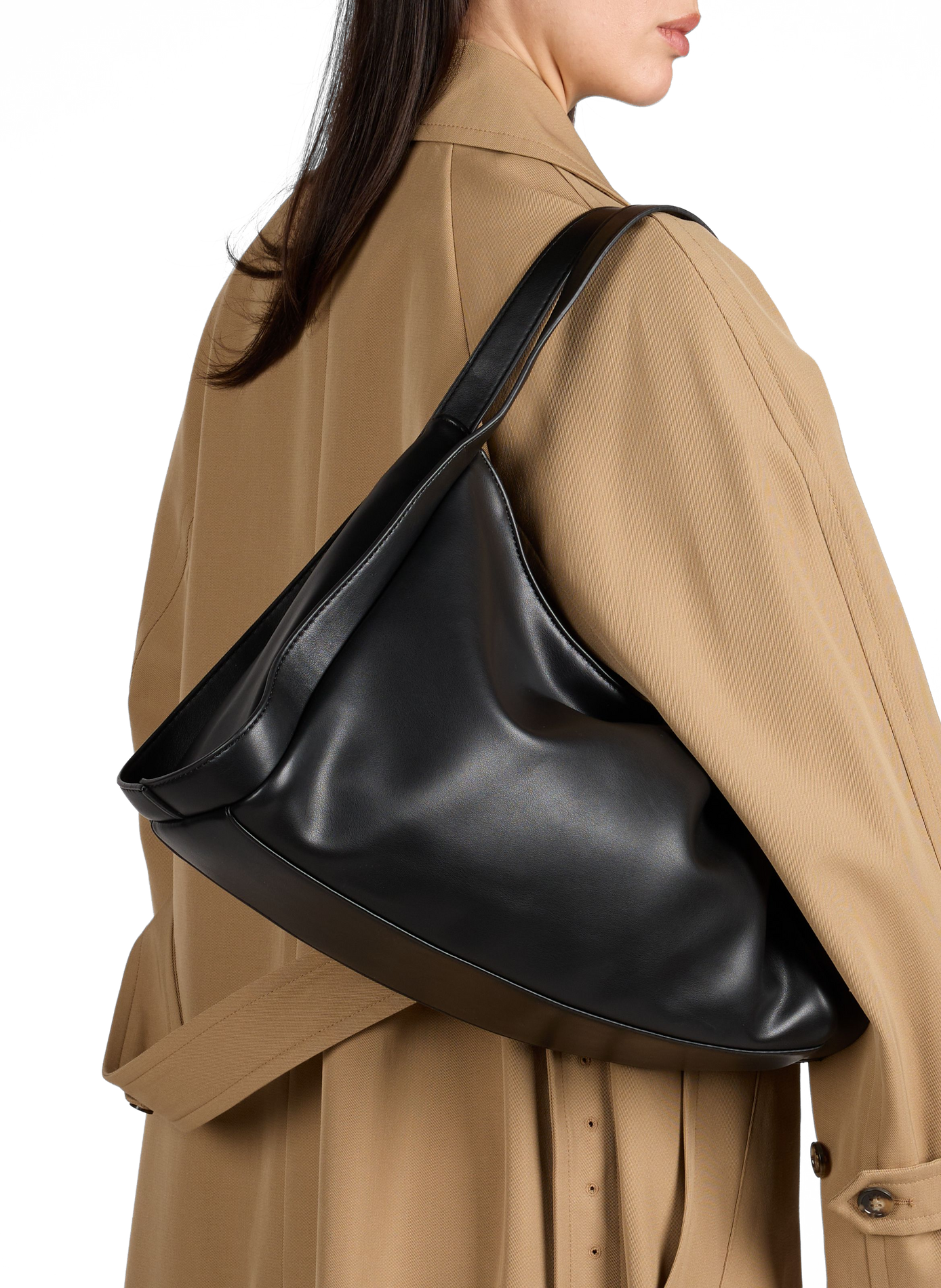 Sac à main Hobo en similicuir AU PRINTEMPS PARIS Noir