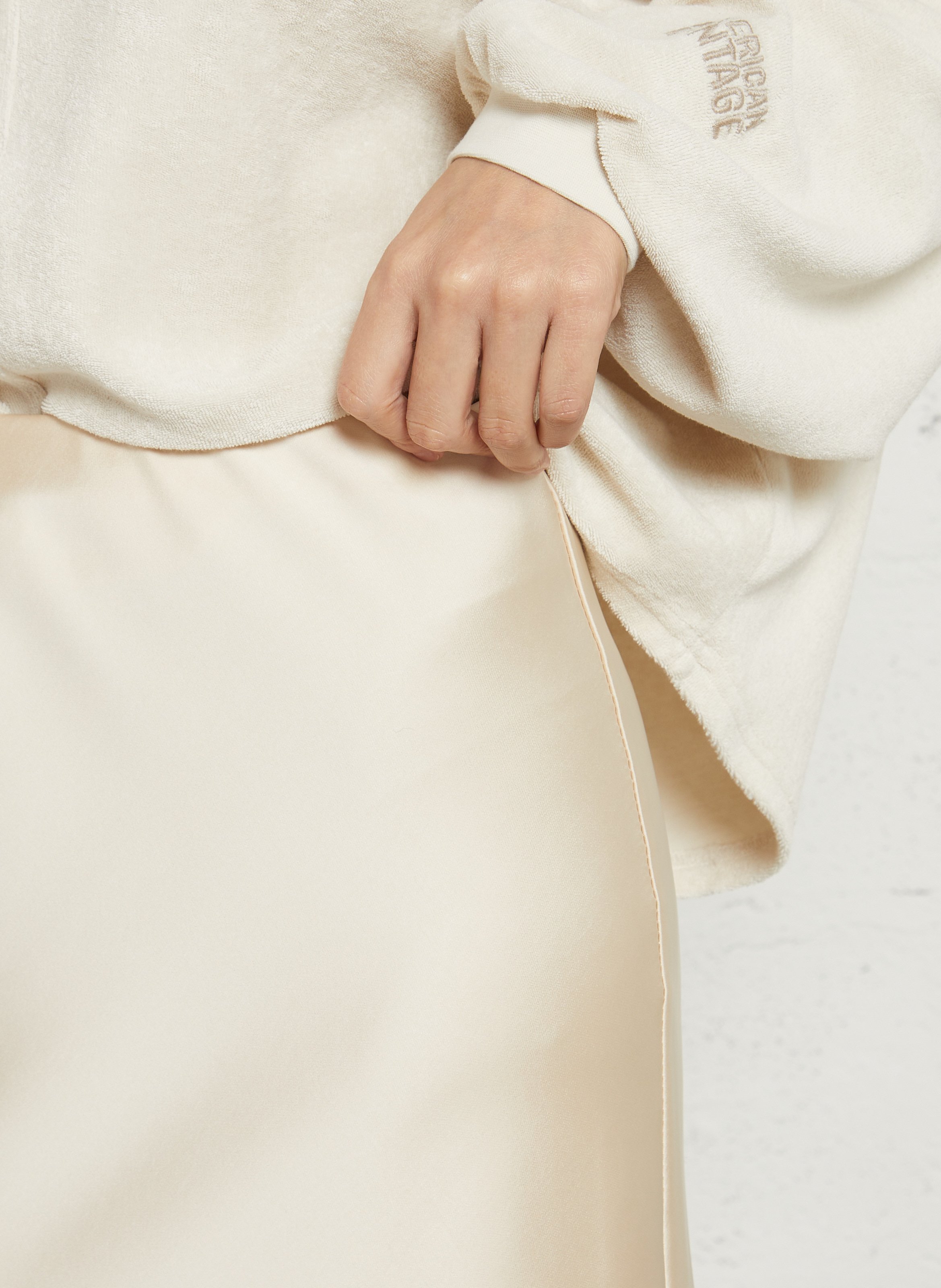 Pull oversize col bateau en coton et coton recyclé fuxow AMERICAN VINTAGE Beige