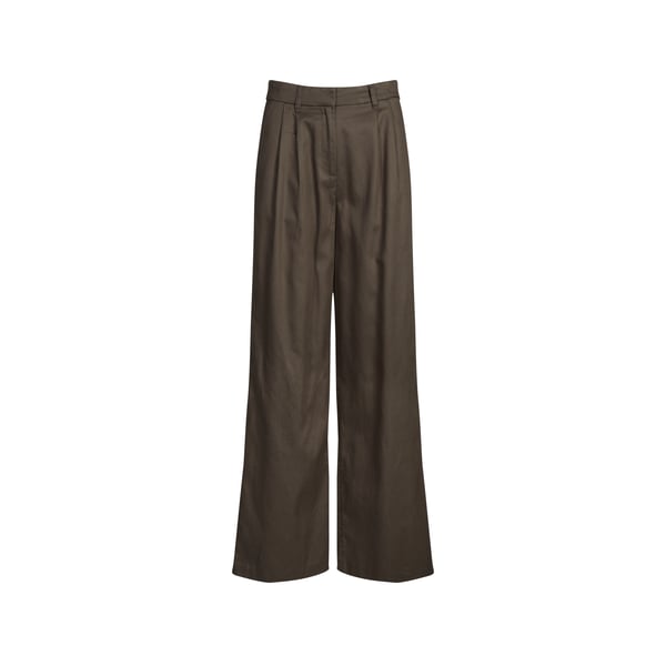 Pantalon large en coton et lin mélangé Pantalon large en coton et lin mélangé