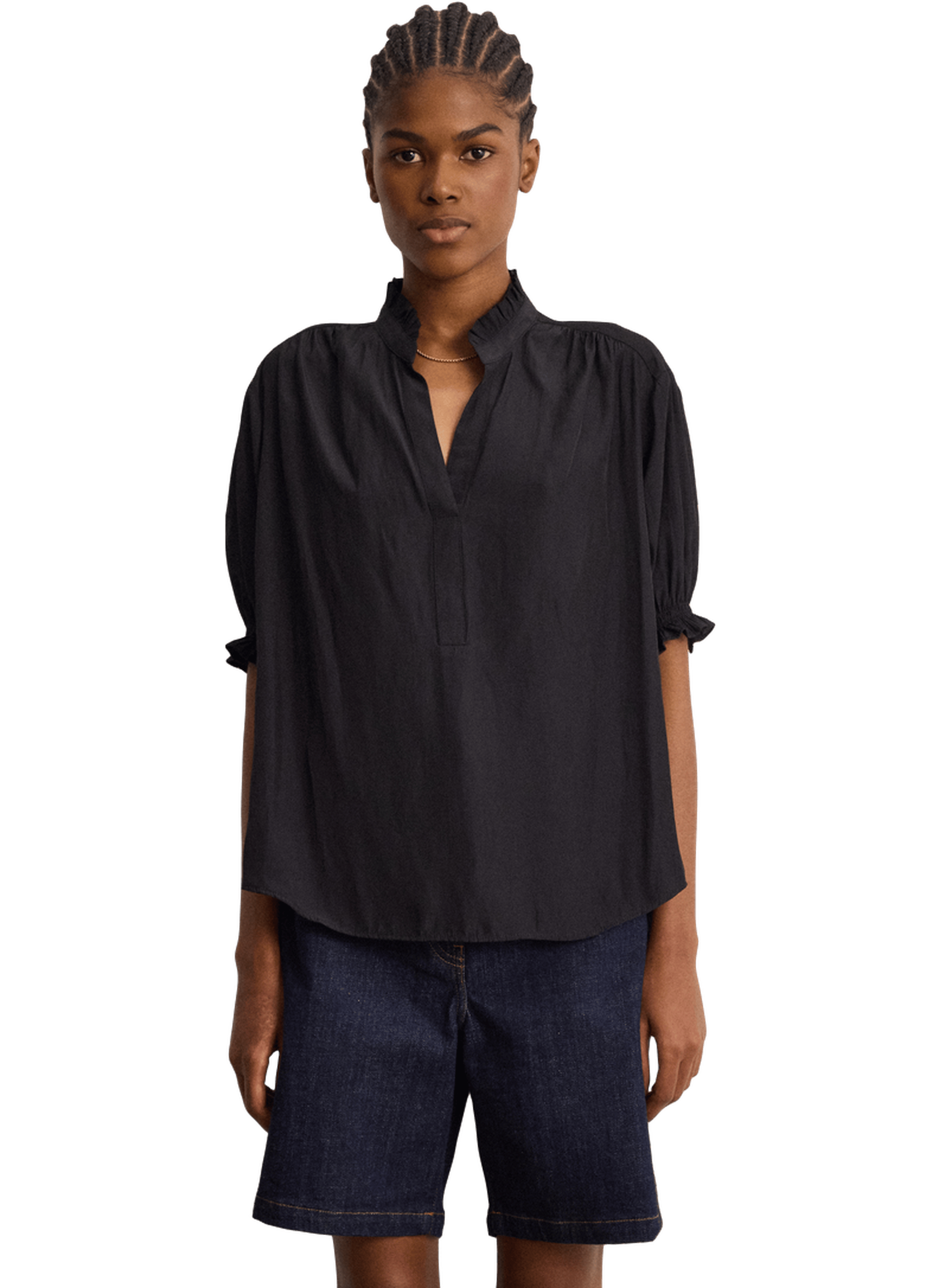 Blouse fluide à volants - coraline PABLO Noir