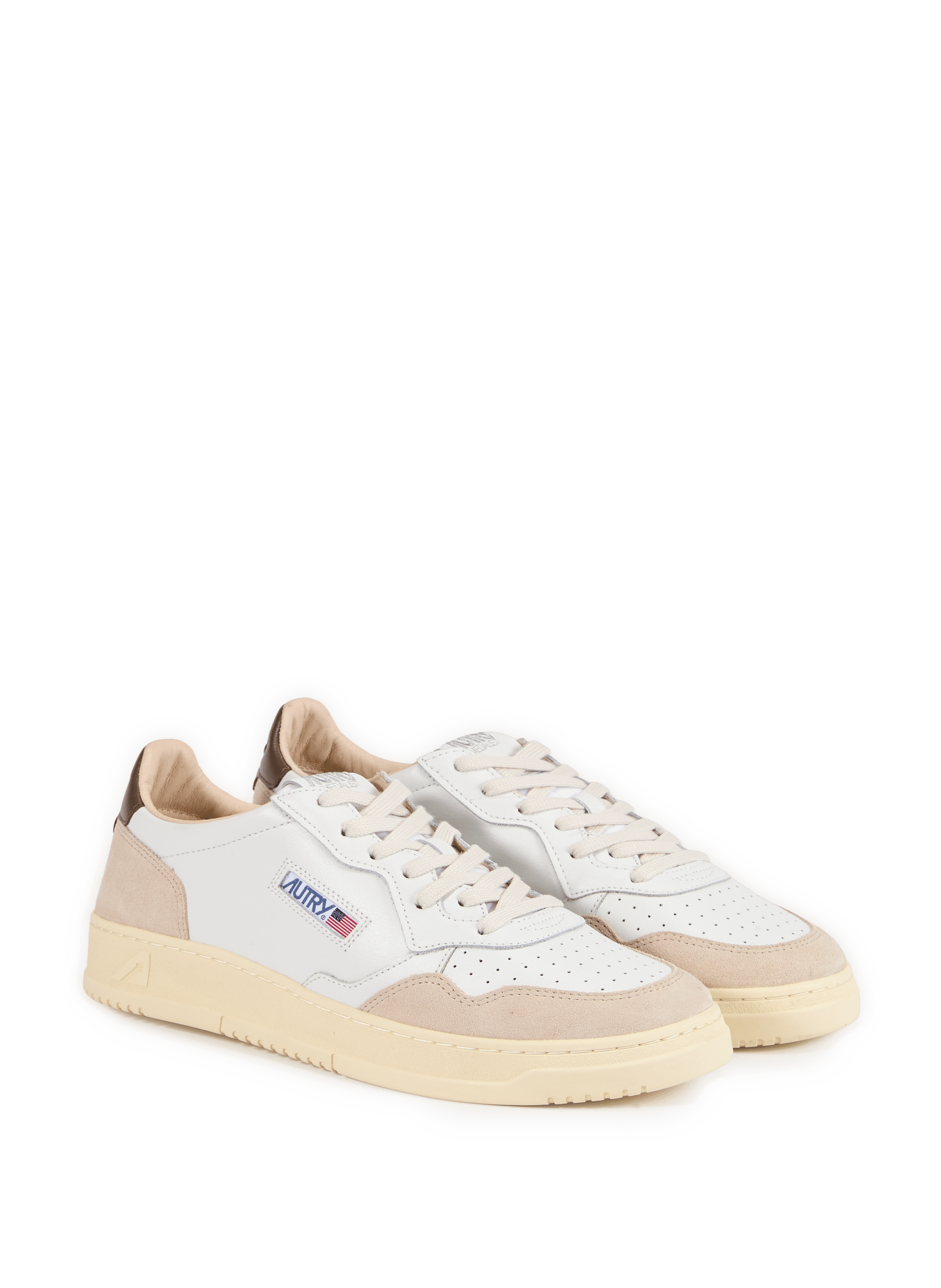 Baskets compensés en cuir AUTRY Blanc