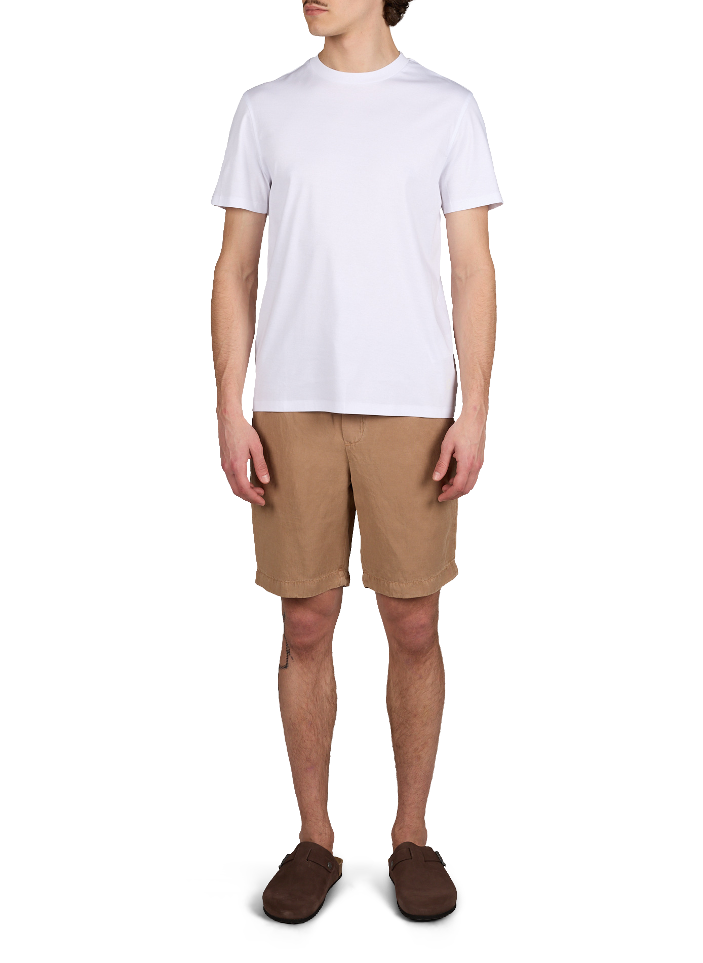 Plain round neck cotton T-shirt STRELLSON White
