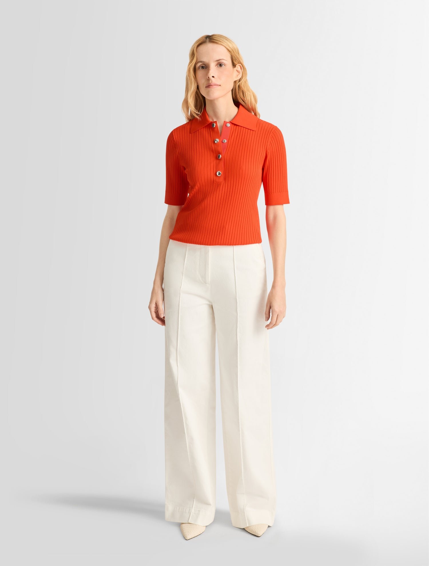 Polo manches courtes vera col polo coupe ajustée FUSALP Orange