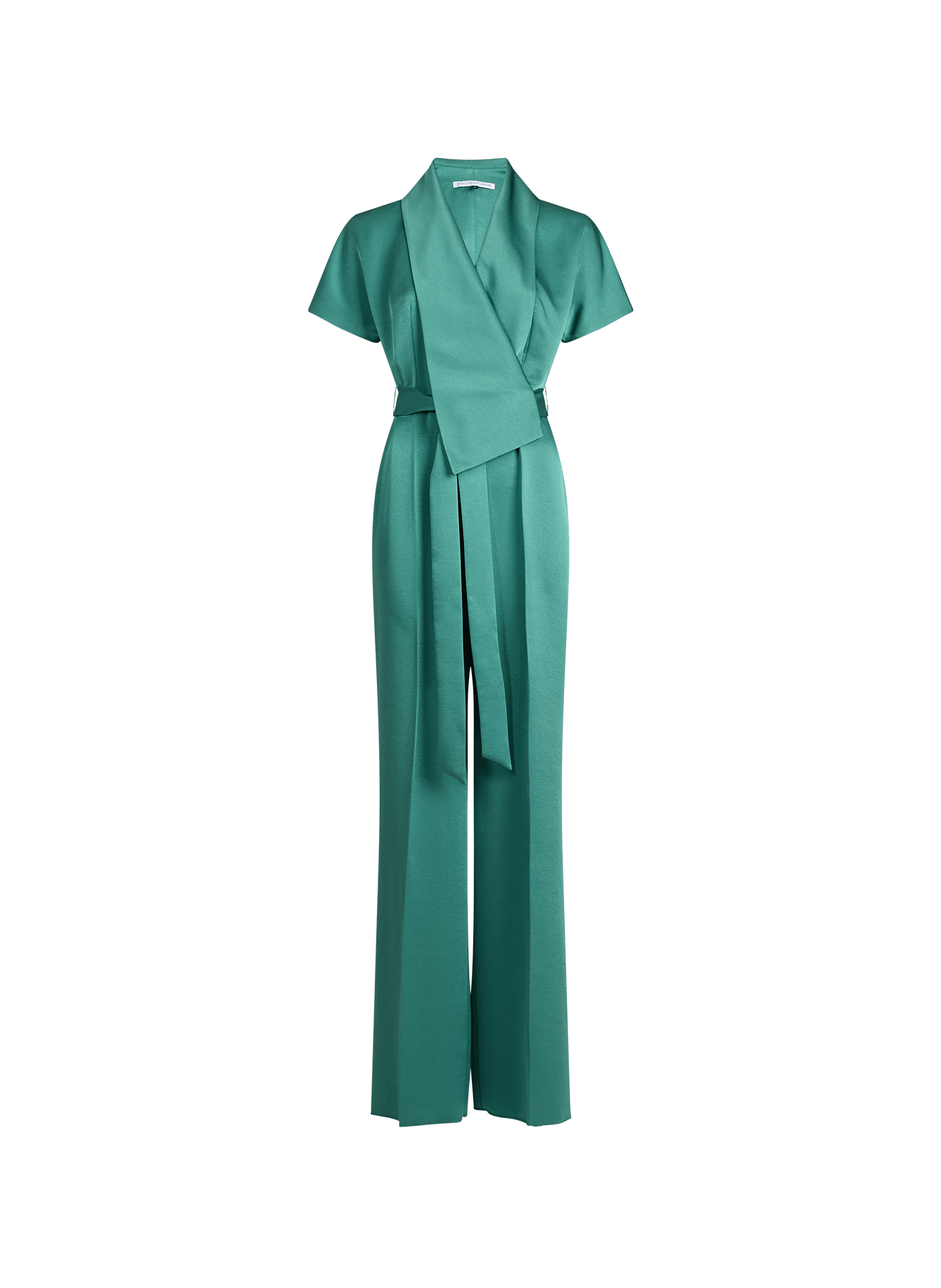 Satin straight jumpsuit ADOLFO DOMINGUEZ Green
