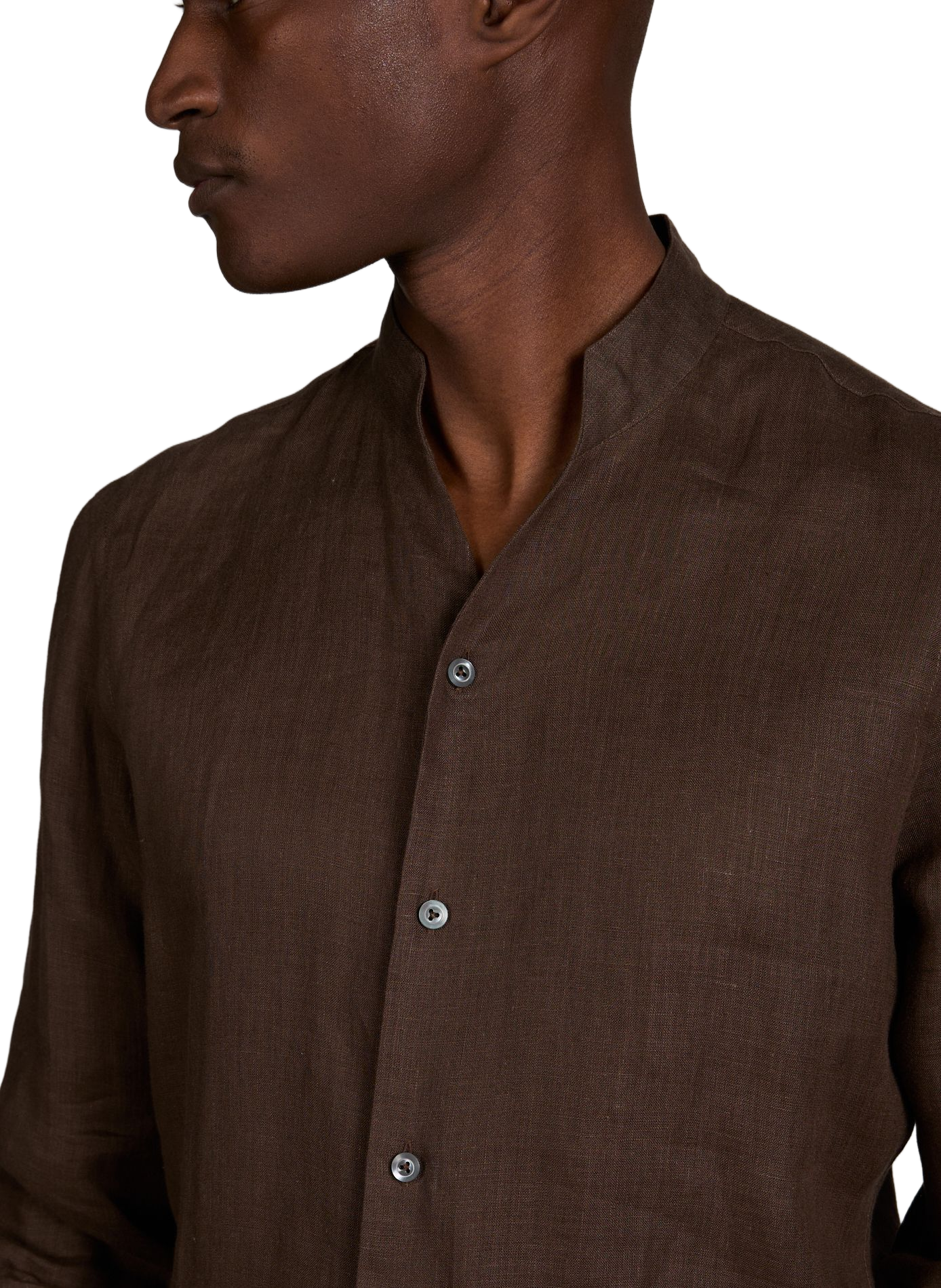 Chemise droite en lin VAN LAACK Marron
