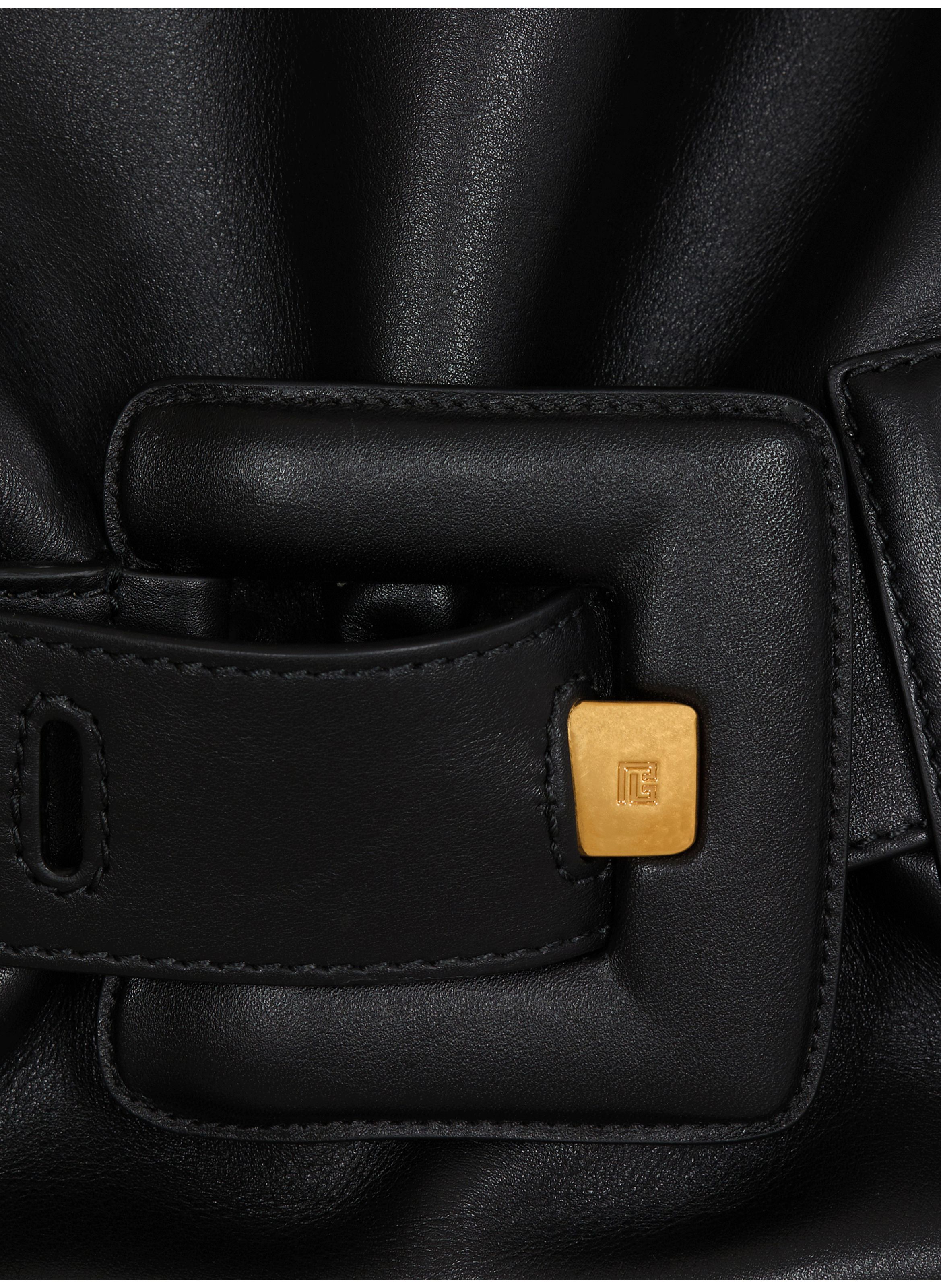 Sac anthem medium en cuir lisse BALMAIN Noir