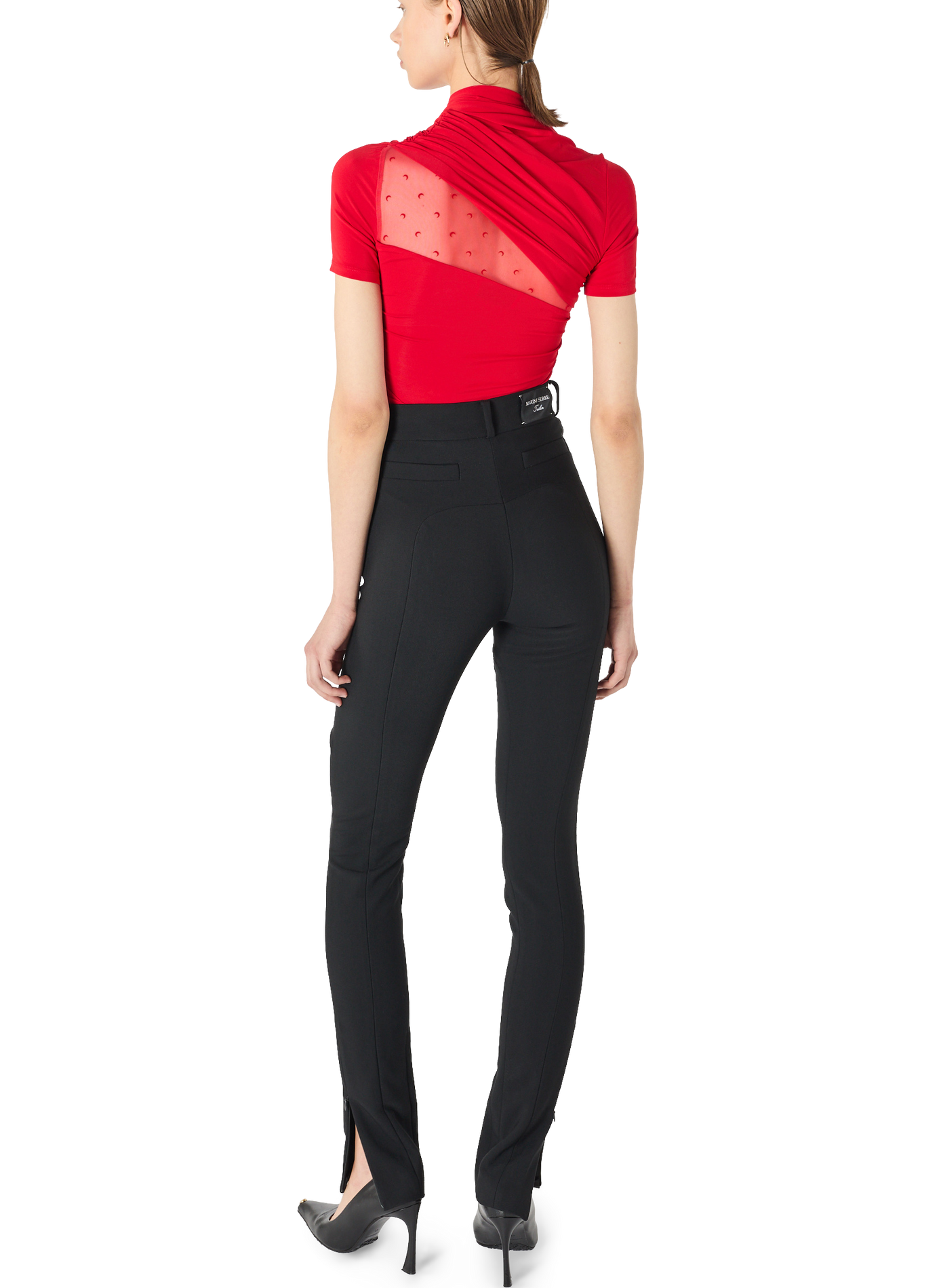 Pantalon tailleur slim flim aux lignes sculpturales MARINE SERRE Noir