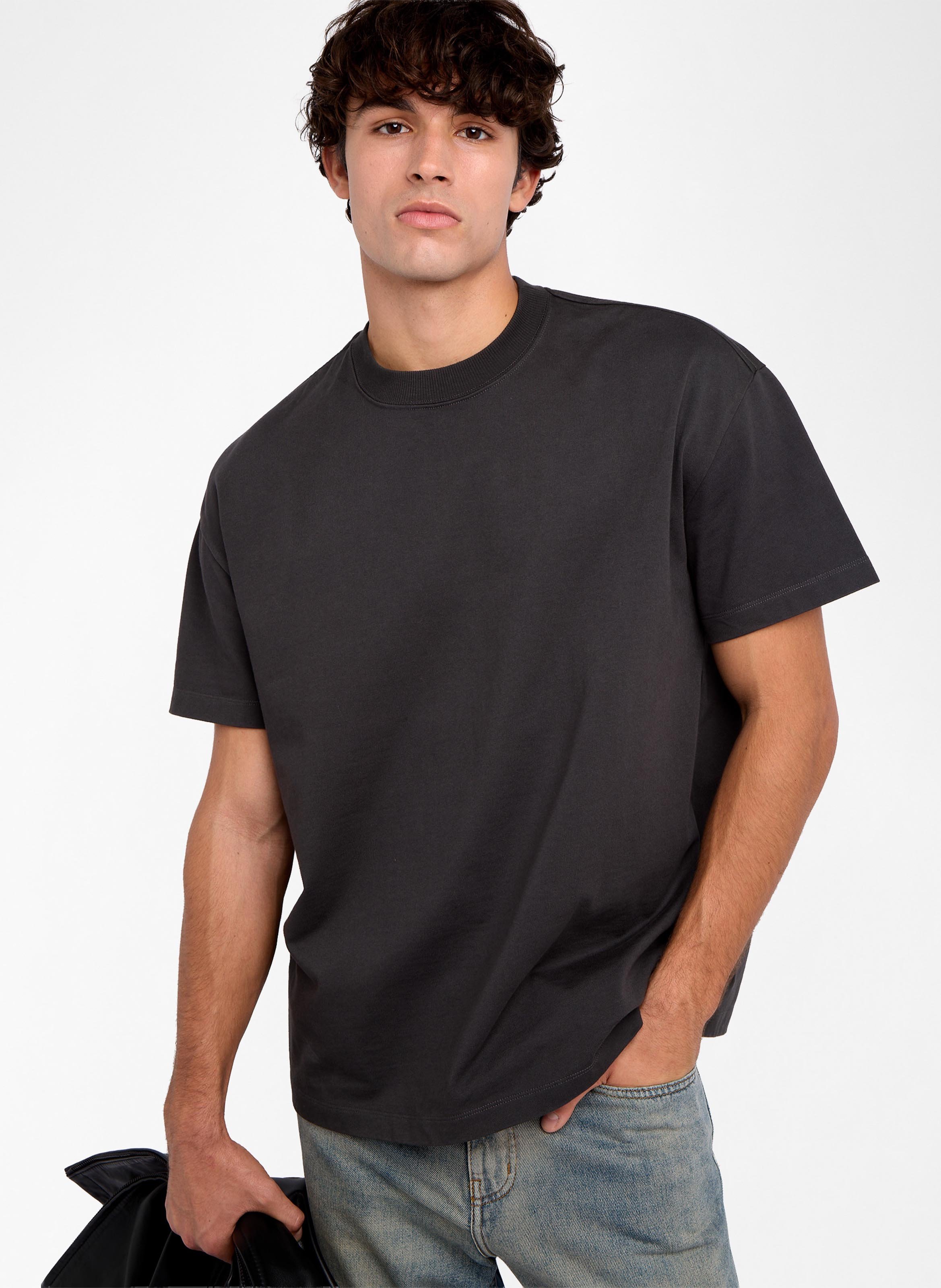 Tee-shirt droit col rond en coton imprimé teddyx ZADIG&VOLTAIRE Gris