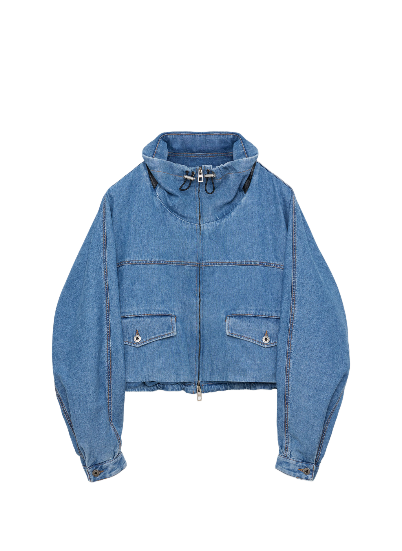 Jacket with high collar in cotton denim LOEWE Blue
