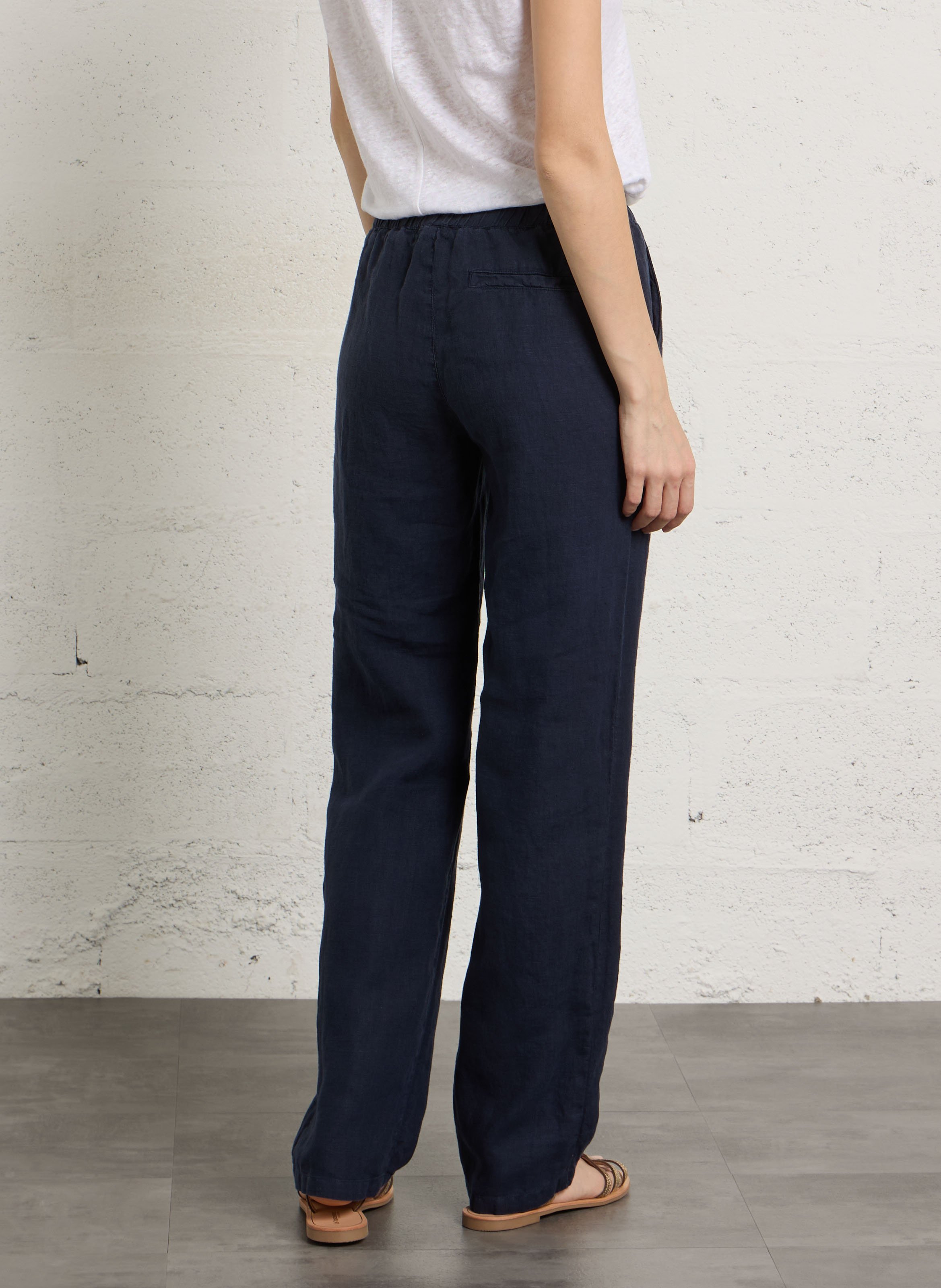 Pantalon droit en lin ARMOR-LUX Bleu