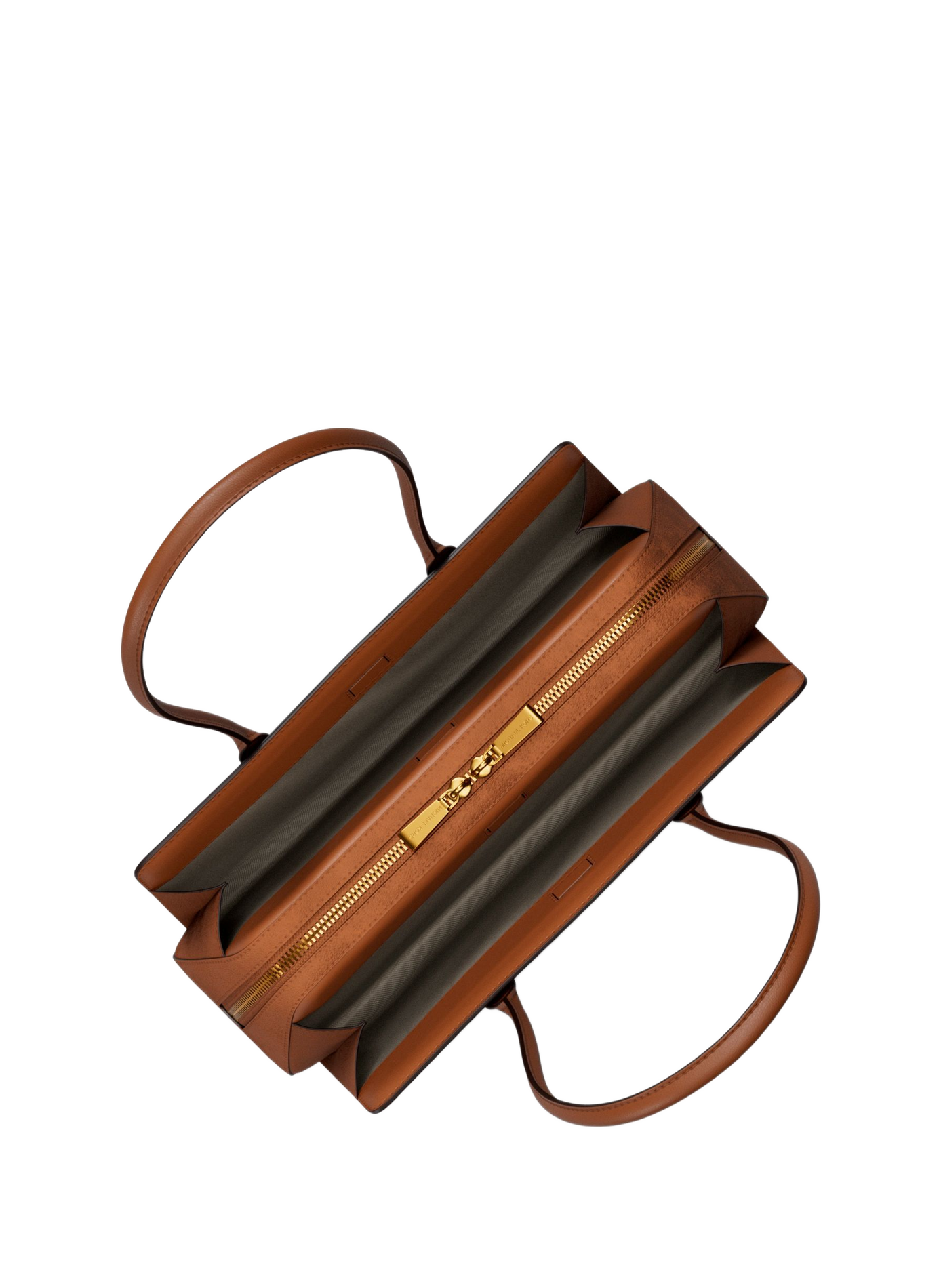 Laila leather handbag with metallic logo MICHAEL KORS Brown