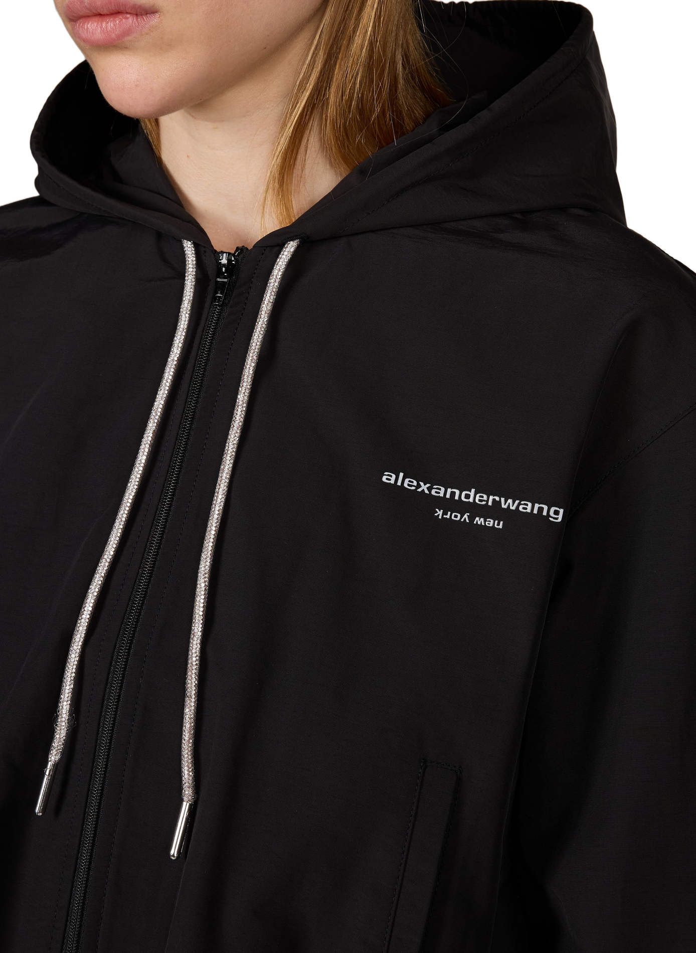 Cotton-blend hoodie ALEXANDER WANG Black