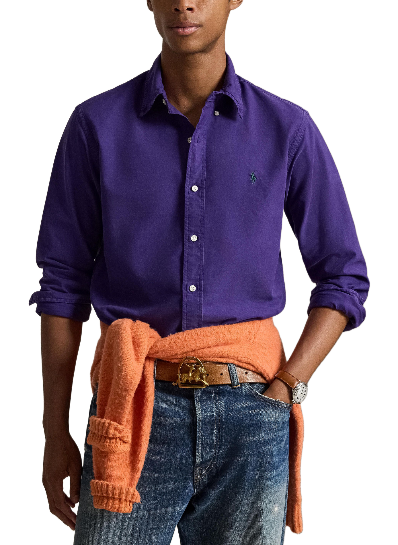 Chemise à manches longues en coton  | Violet POLO RALPH LAUREN Homme