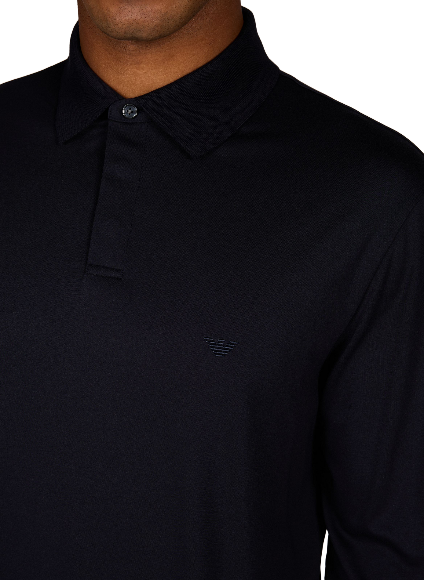 Polo regular-fit à manches longues EMPORIO ARMANI Bleu