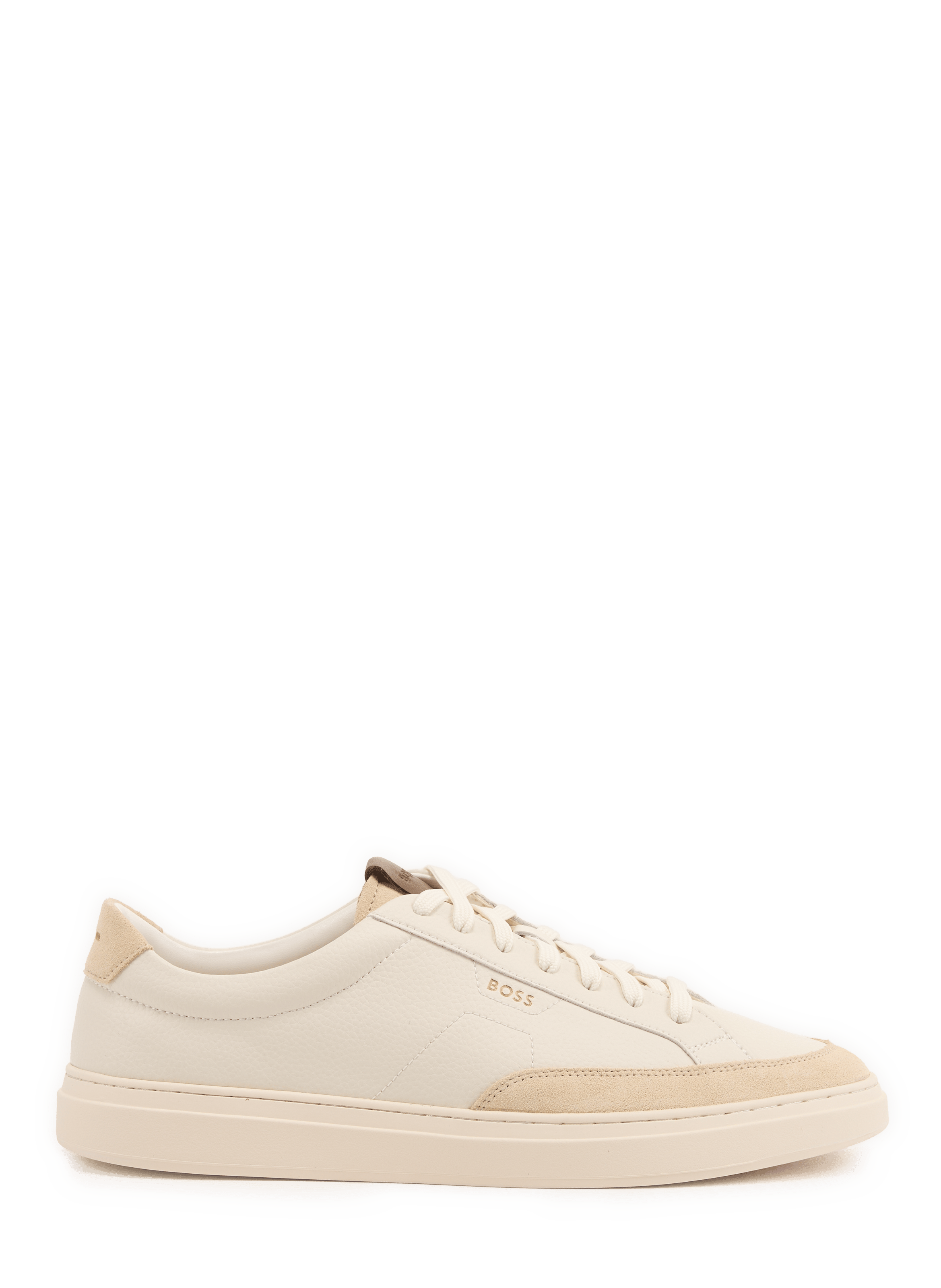 Baskets basses Kieran Tenn en cuir BOSS Blanc