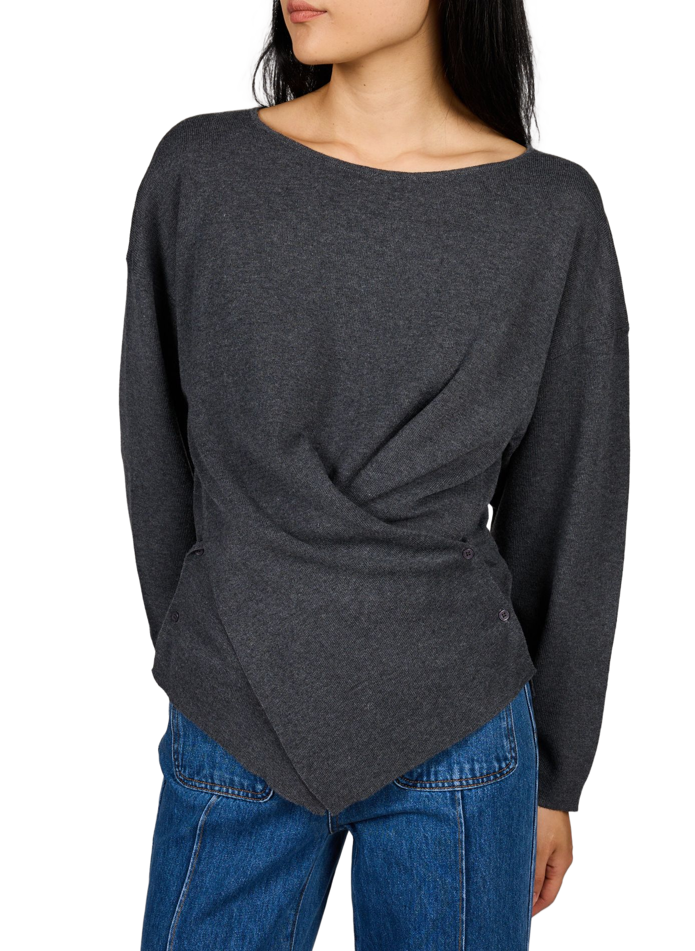 Rundhalsausschnitt-Pullover SUNCOO Grau