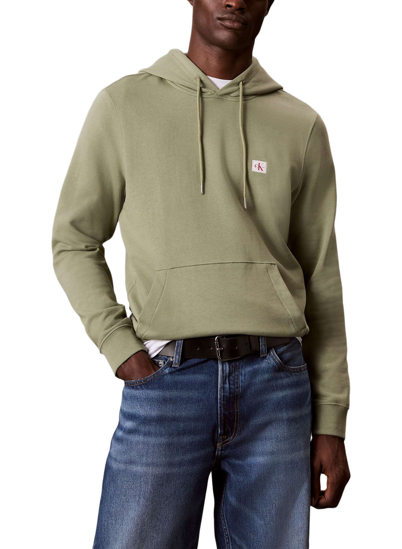 Sweat à capuche en coton mélangé CALVIN KLEIN Vert