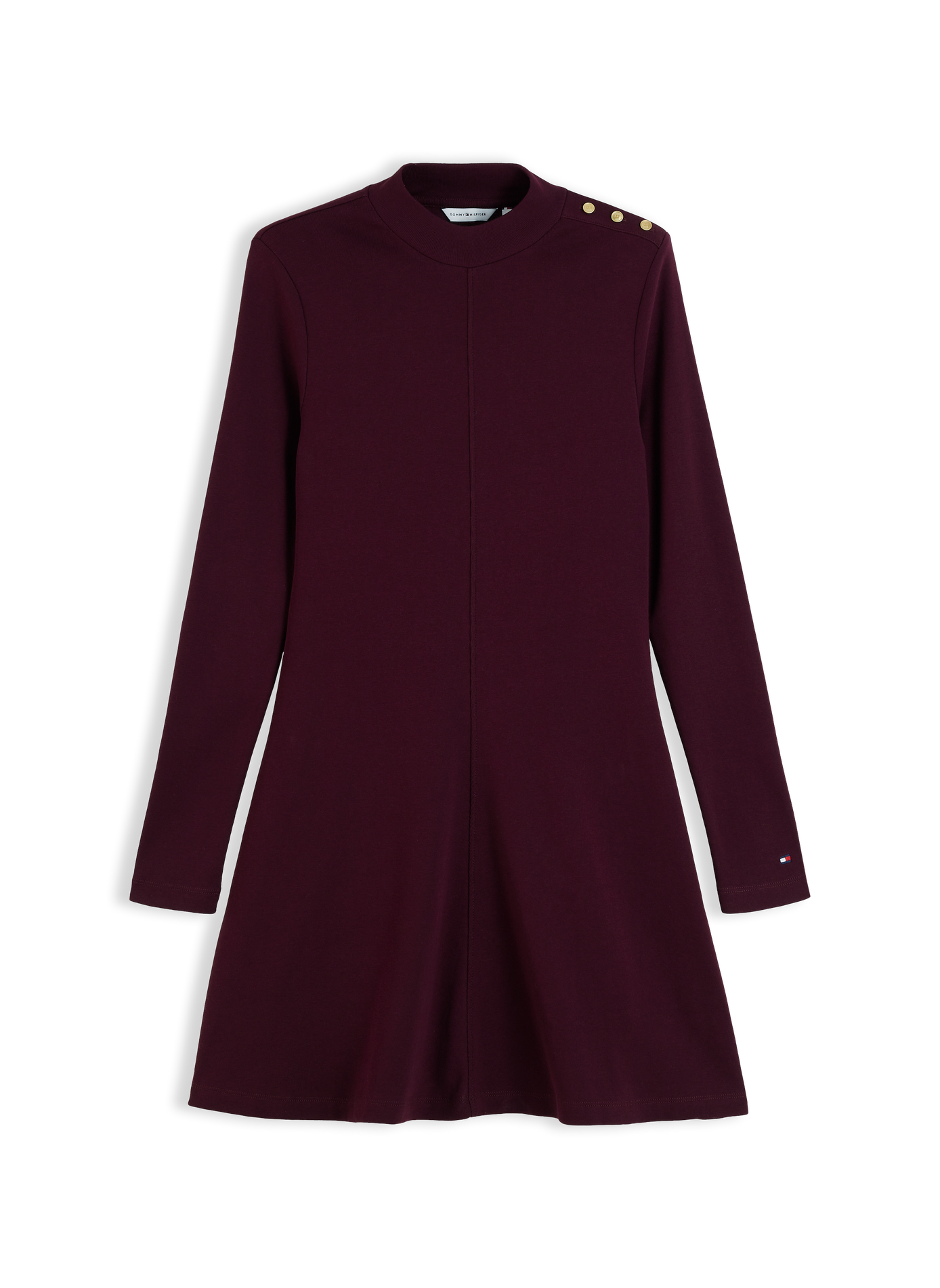 Plain long-sleeved short dress TOMMY HILFIGER Red
