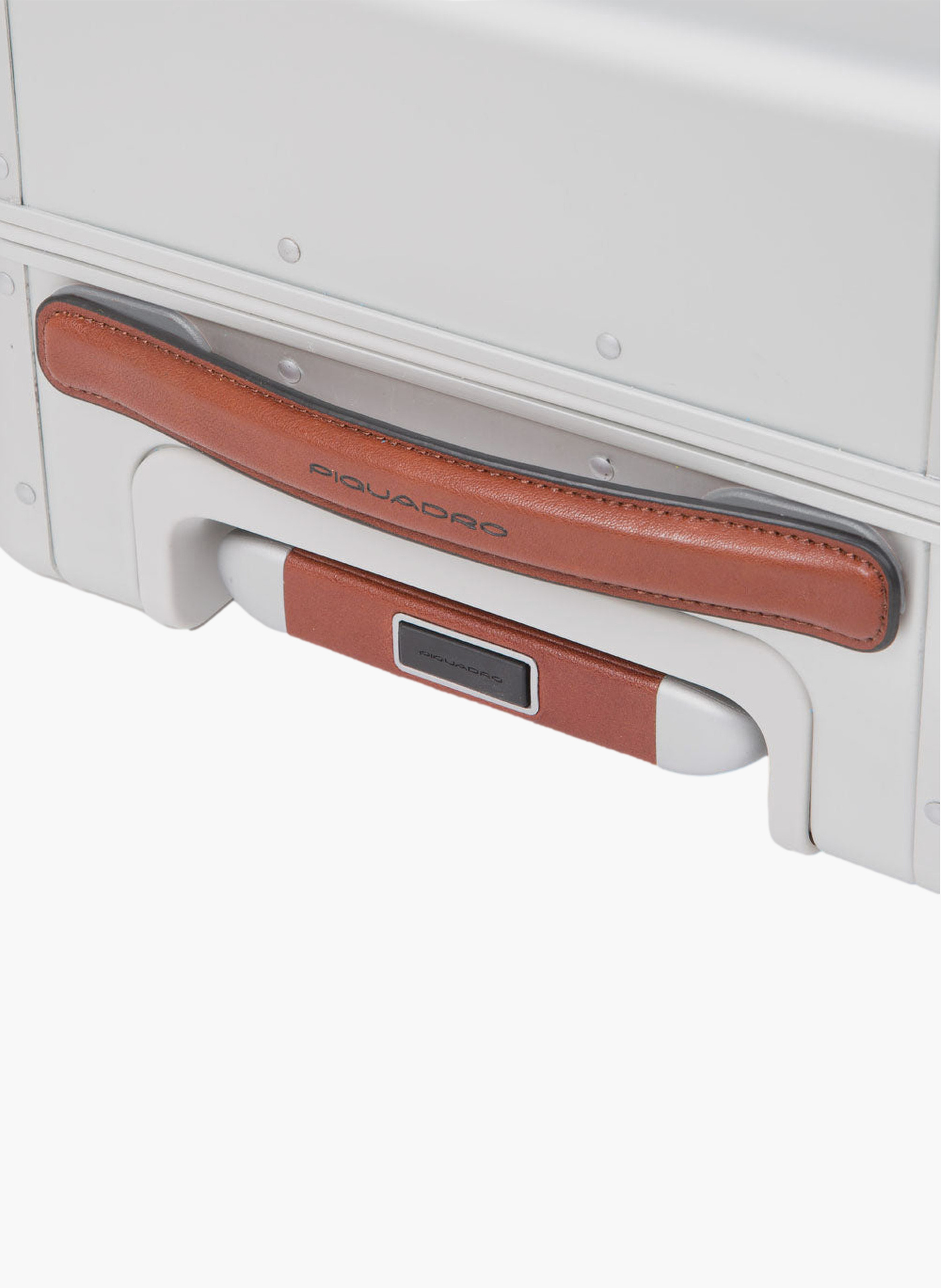 Large aluminum 4-wheel check-in luggage with tsa lock PIQUADRO Grey