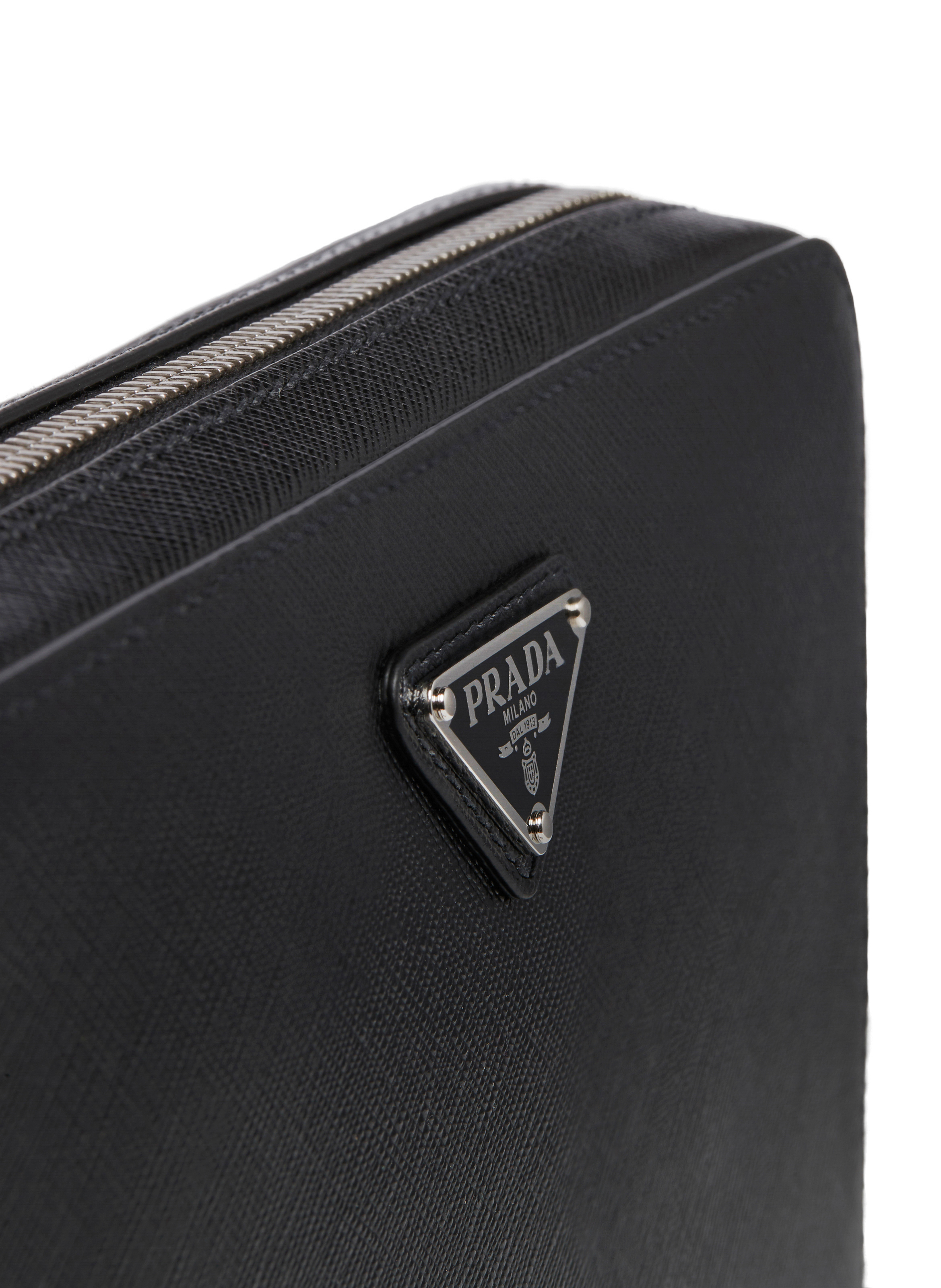 Saffiano leather Clutch PRADA Black