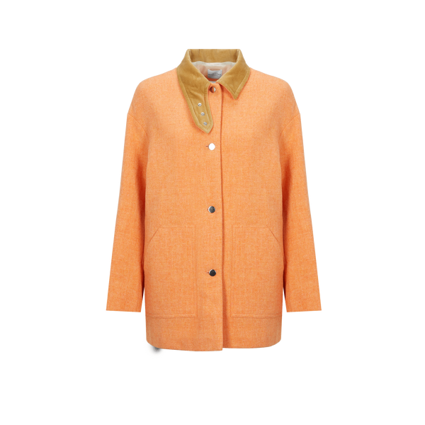 Roseanna Virgin Wool Coat In Orange