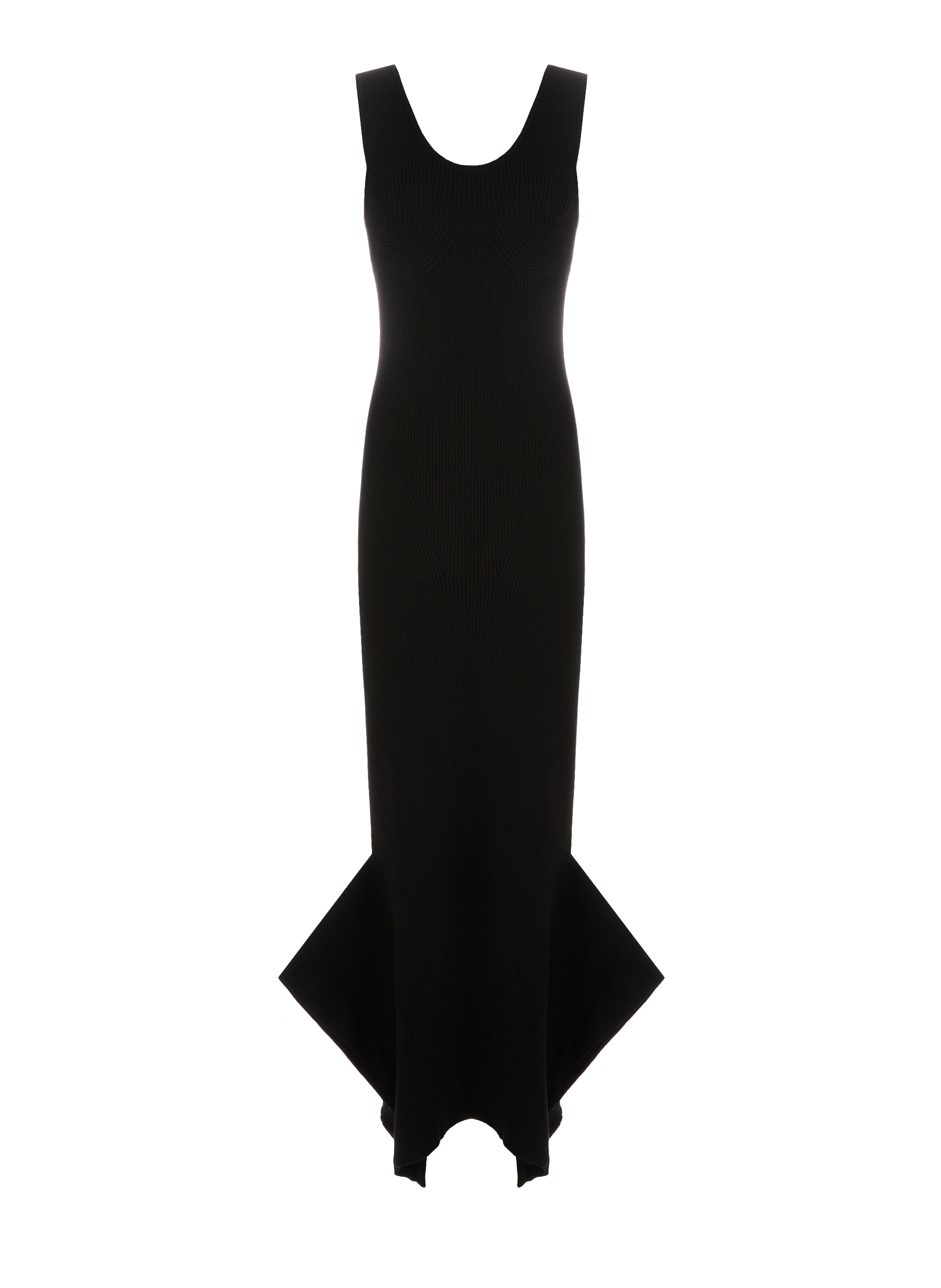 MARINE SERRE Robe longue en maille Noir