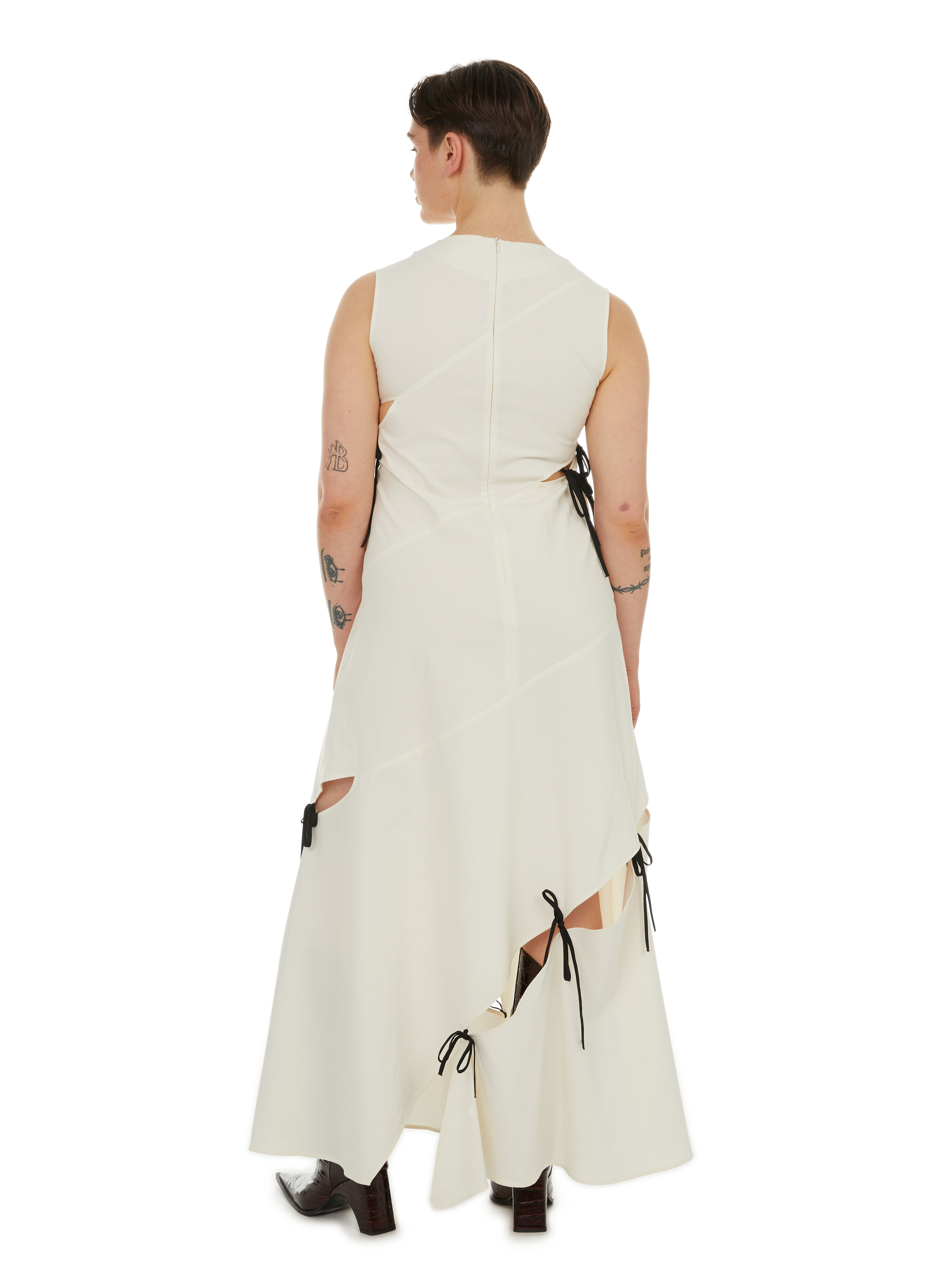 Robe longue ajourée EUDON CHOI Beige