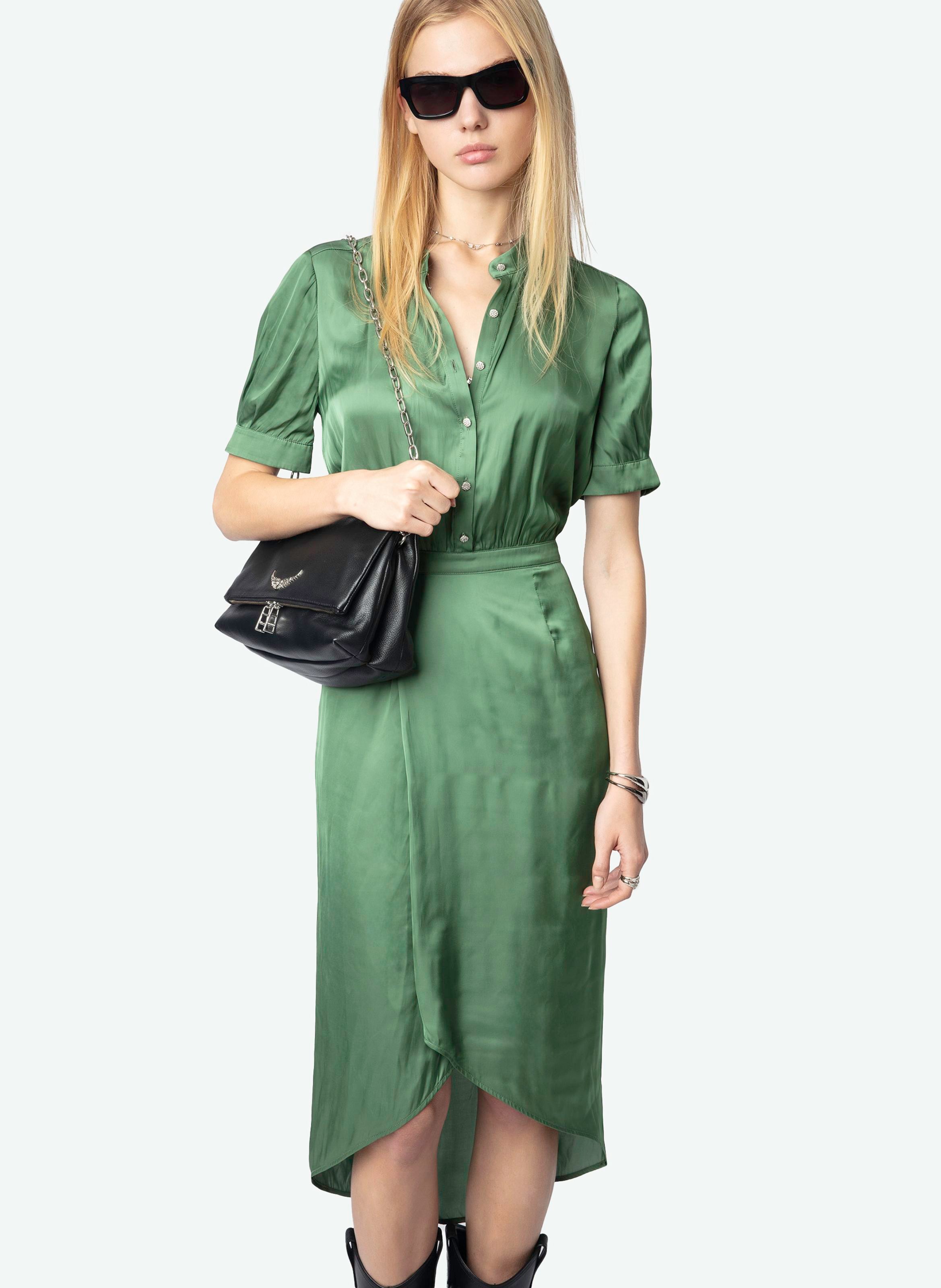 Robe midi cintrée à manches courtes rimaz ZADIG&VOLTAIRE Vert