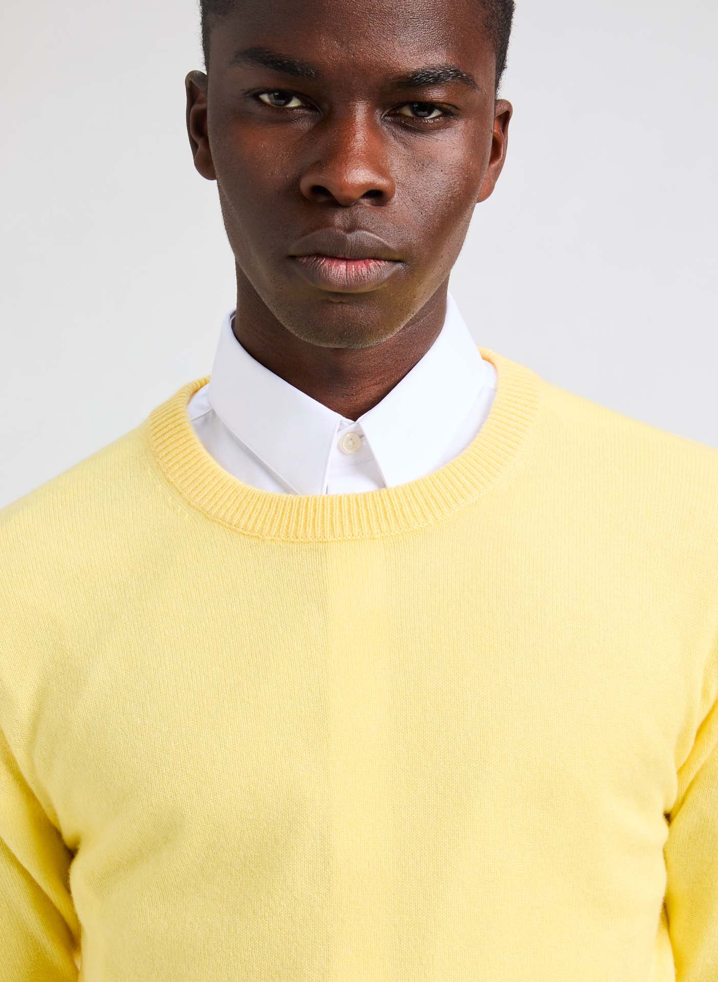 Pull col rond en cachemire AU PRINTEMPS PARIS Jaune