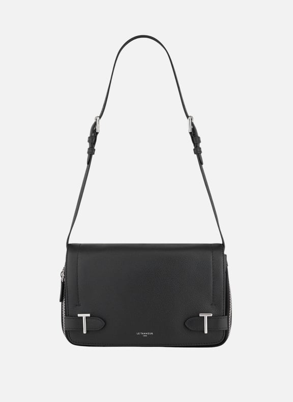 Petit sac bandoulière simone en cuir grainé Noir by LE TANNEUR LE TANNEUR Petit sac bandoulière simone en cuir grainé Noir
