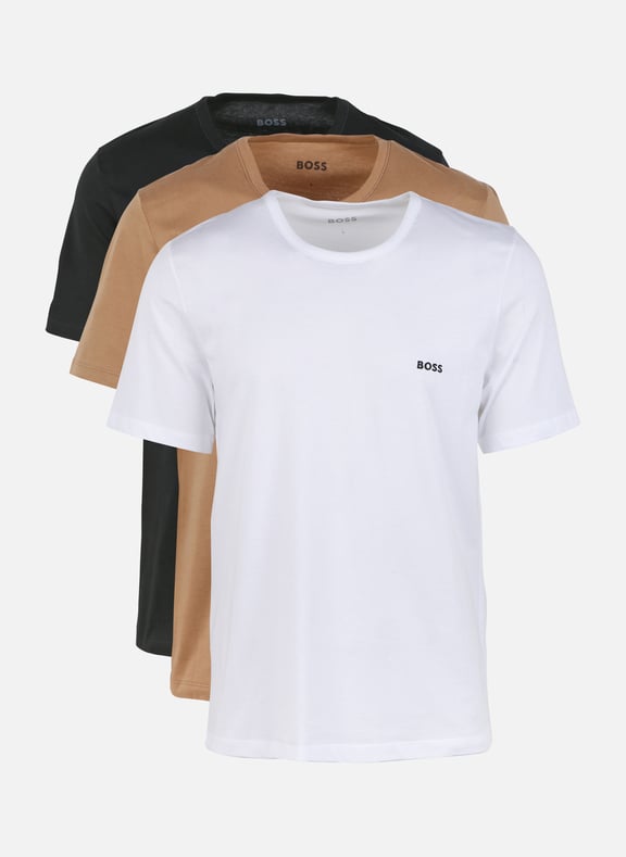 Lot de 3 tee-shirt col rond en coton Beige by BOSS BOSS Lot de 3 tee-shirt col rond en coton Beige