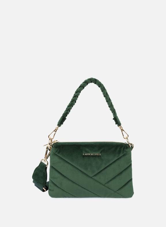 Clutch - Velvet Matelassé Green by LANCASTER LANCASTER Clutch - Velvet Matelassé Green