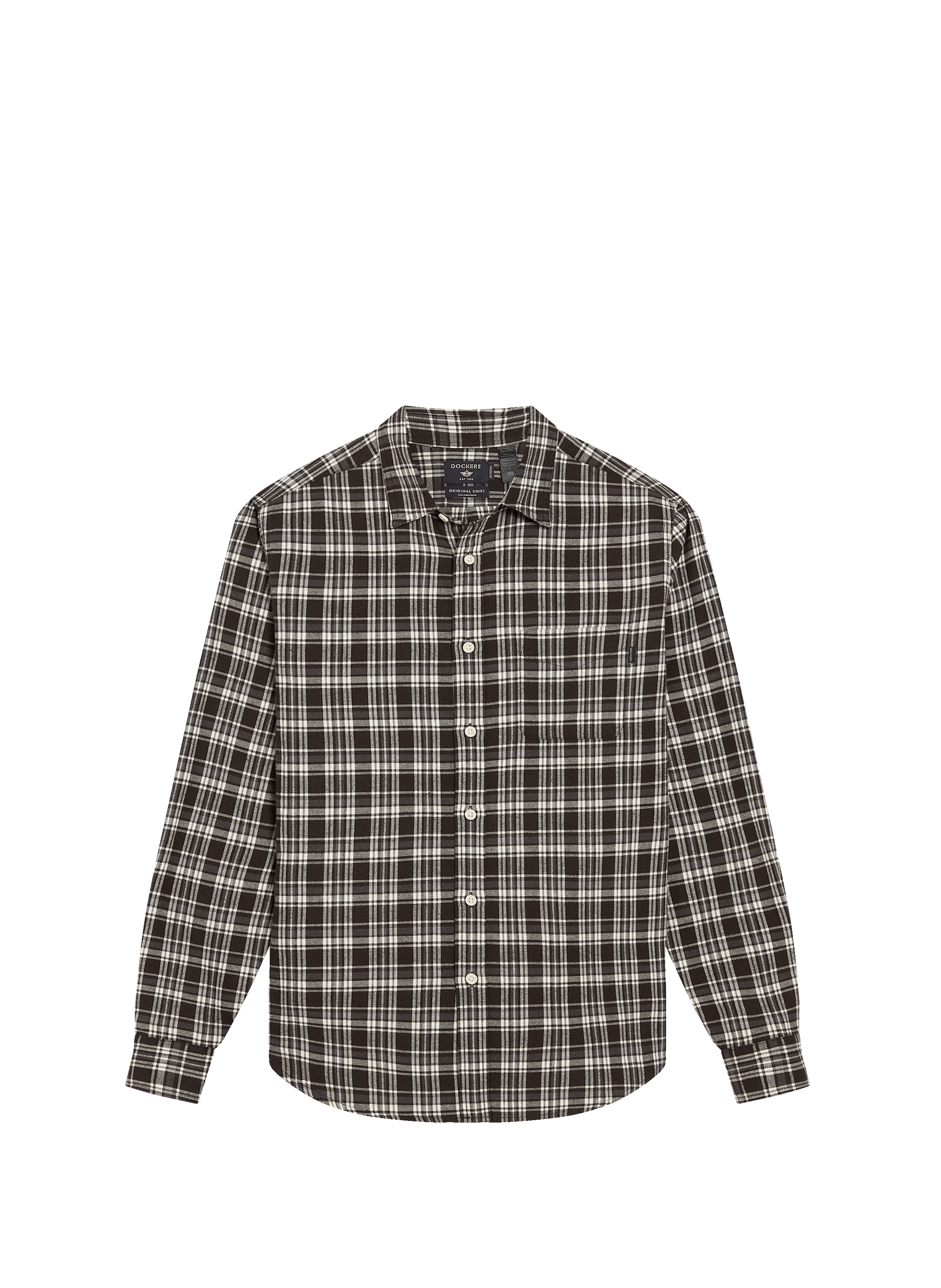 Slim-fit linen and cotton shirt DOCKERS Brown