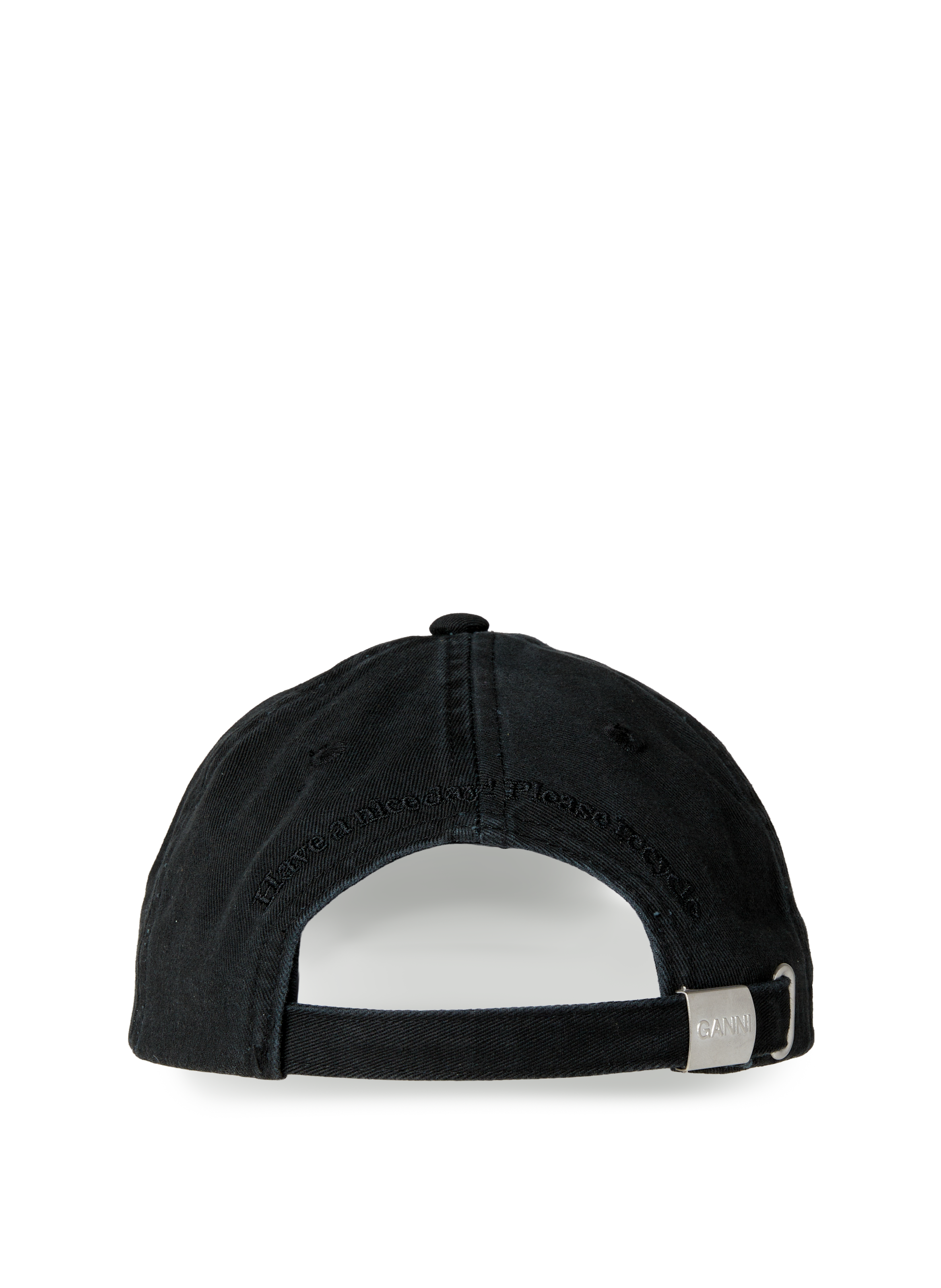 Casquette en coton à logo brodé GANNI Noir