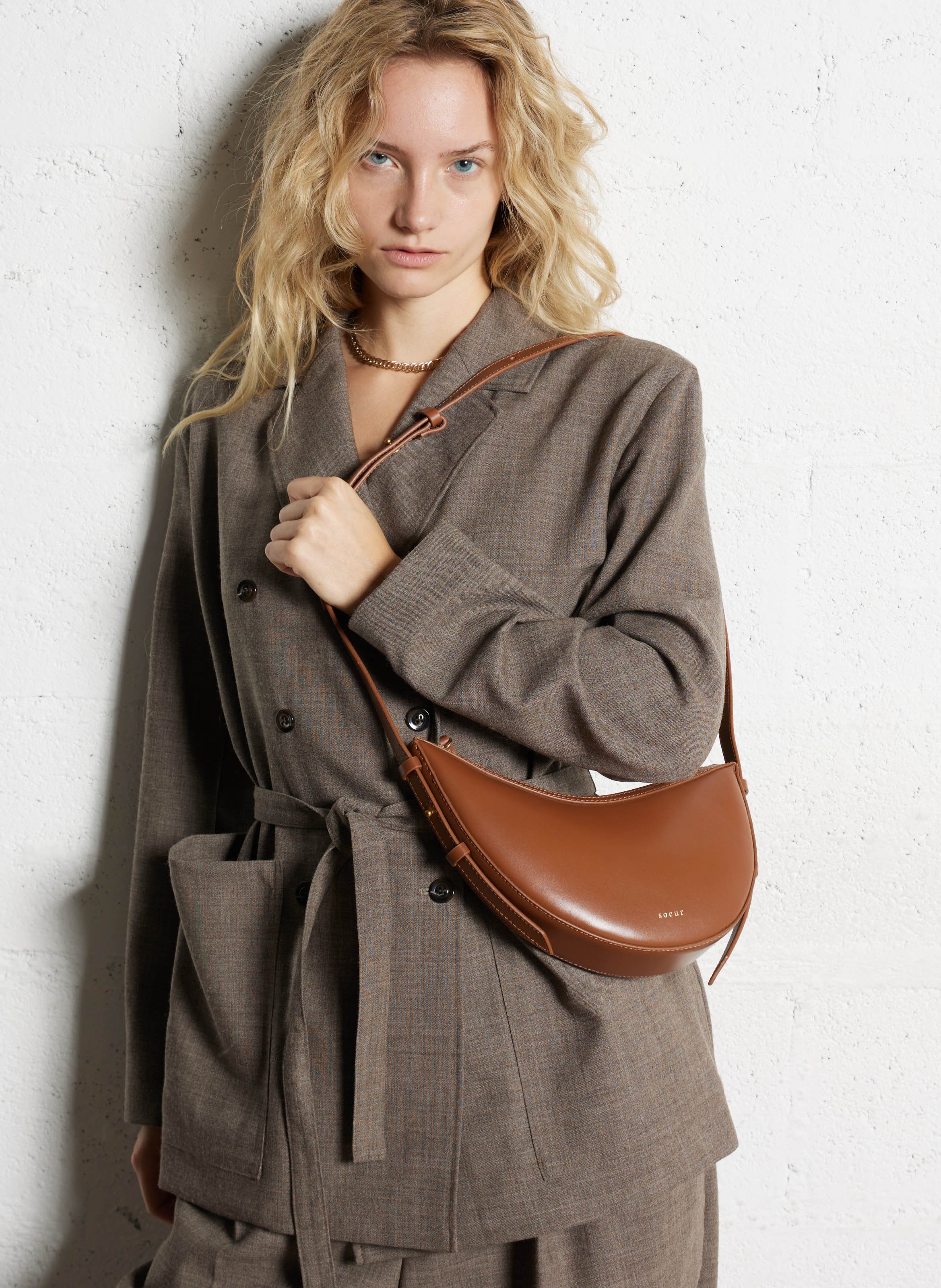 Mini sac à main en cuir Wino mini SOEUR Beige