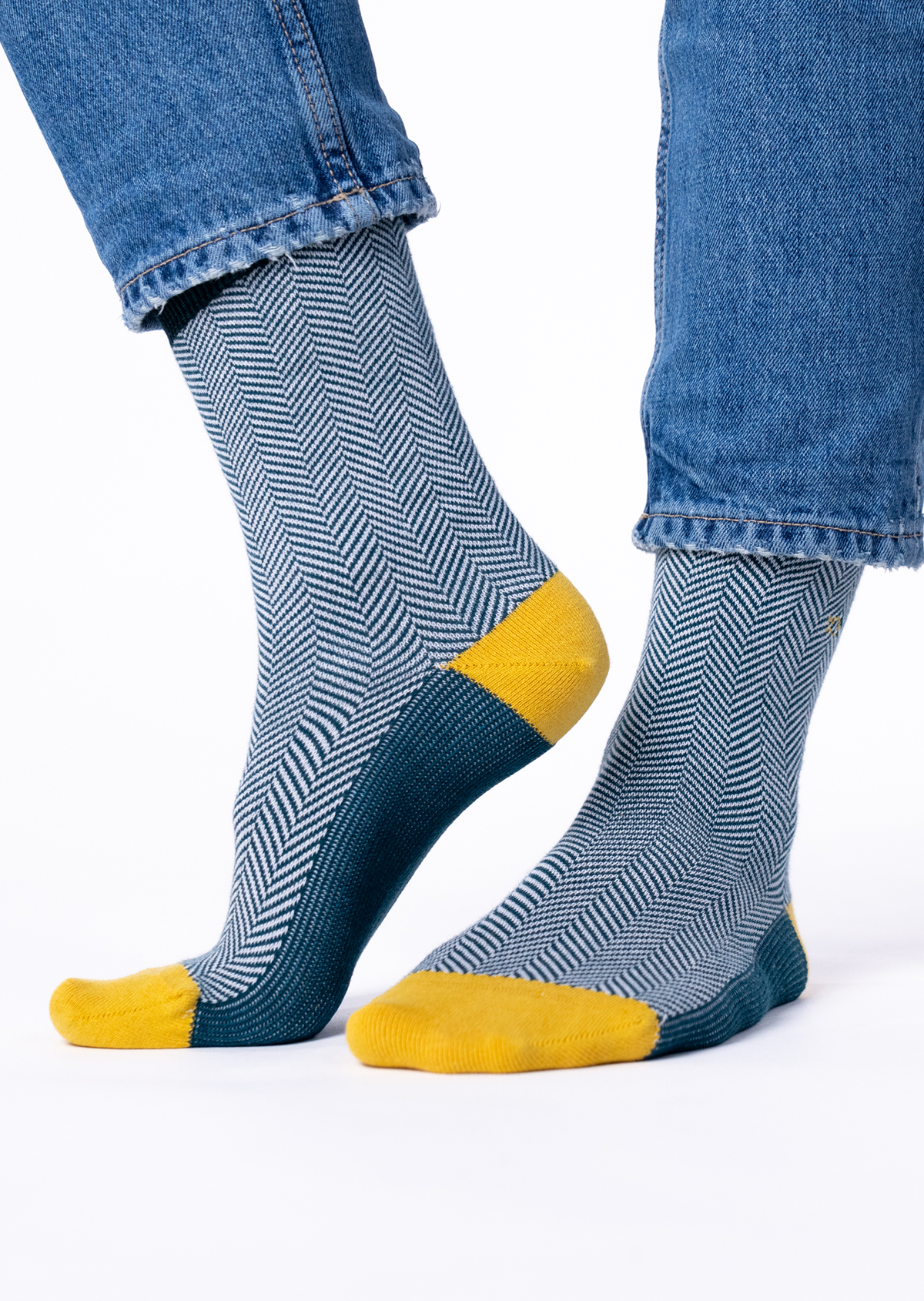 Chaussettes en coton peigné chevrons BILLYBELT Vert