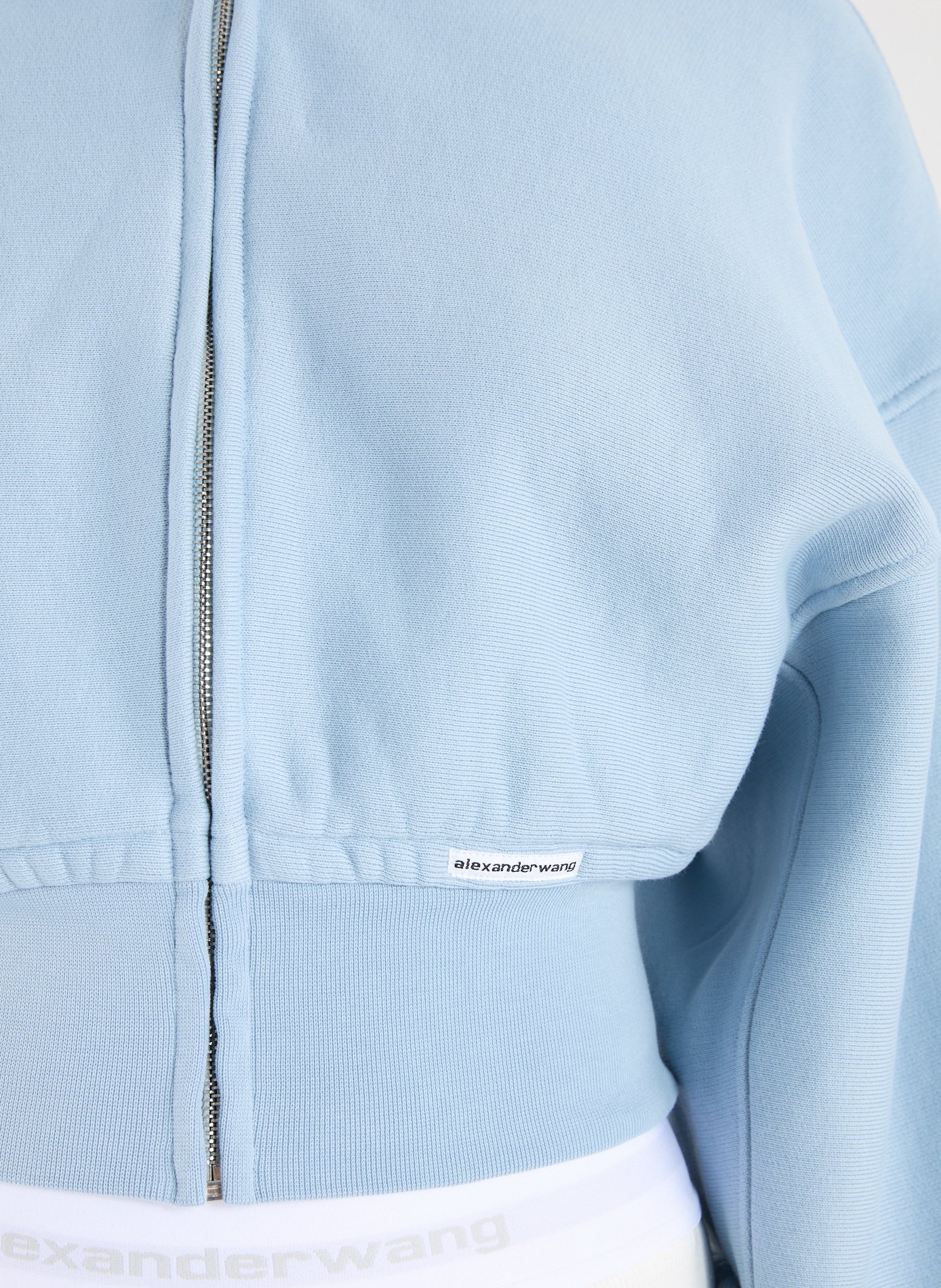 Hoodie court en coton  ALEXANDER WANG Bleu