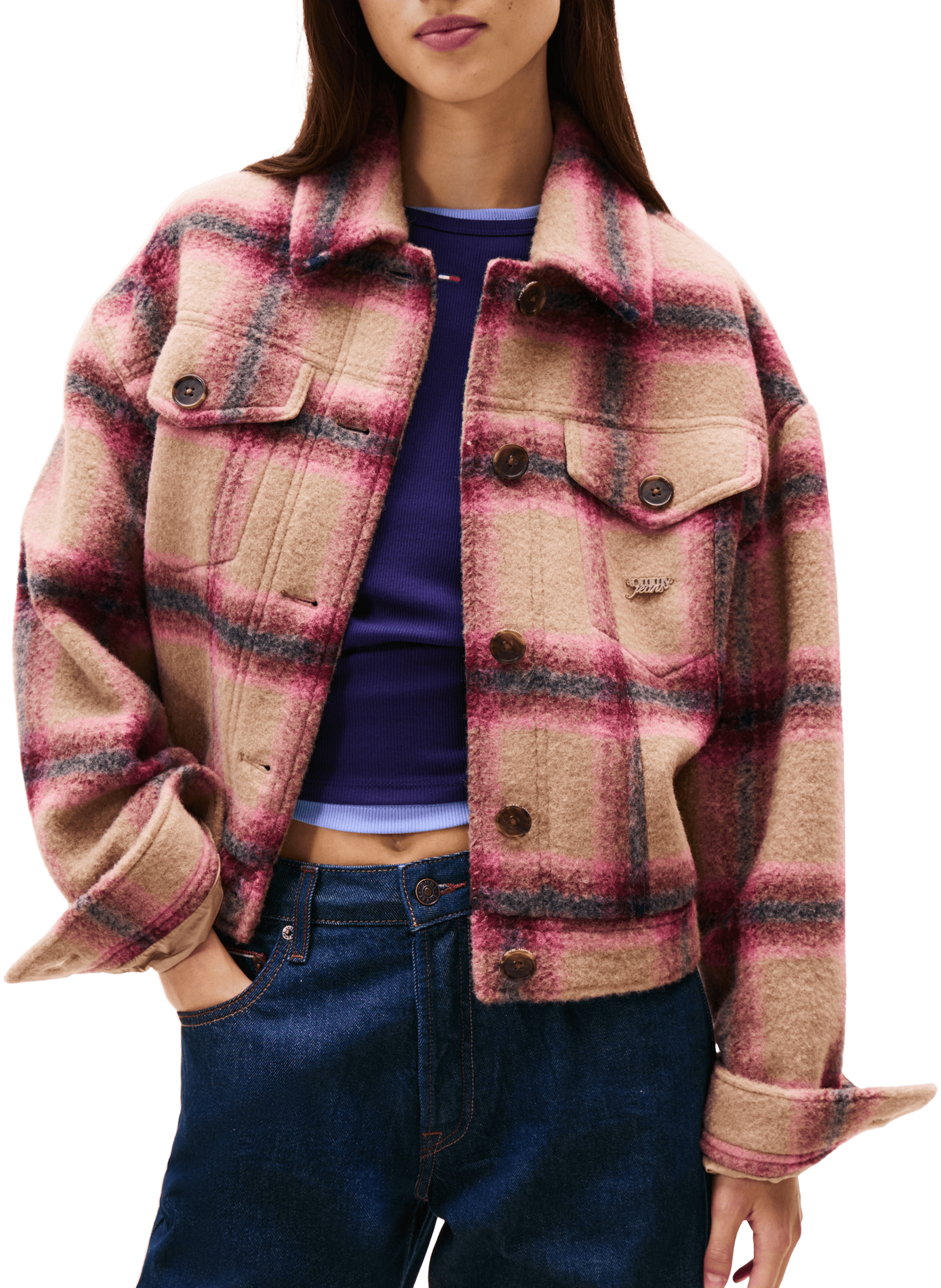 TOMMY HILFIGER Wool blend logo jacket Multicolour